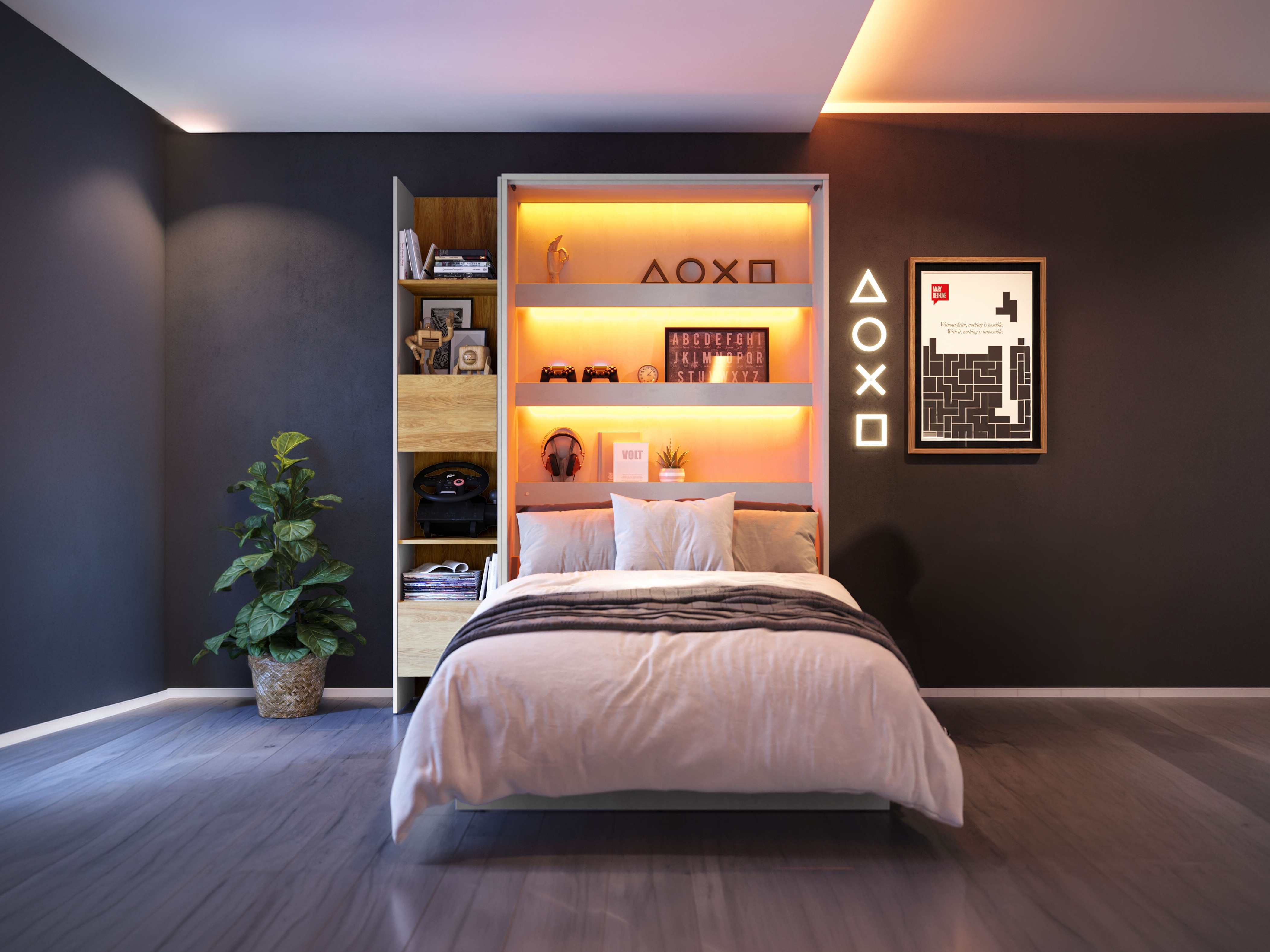 Zidni krevet Concept Lenart I (90 x 200 cm)