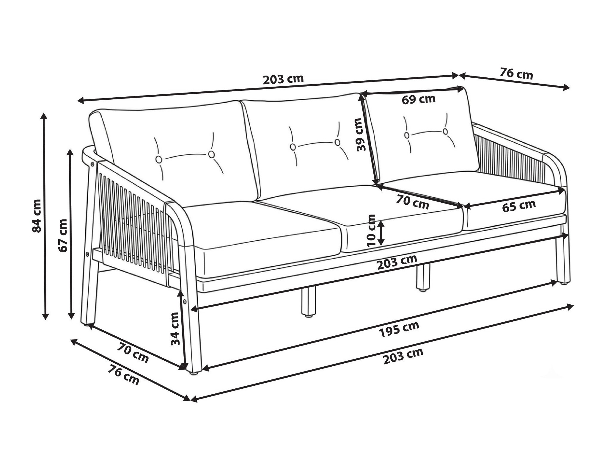 Baštenska sofa Alcatu 106