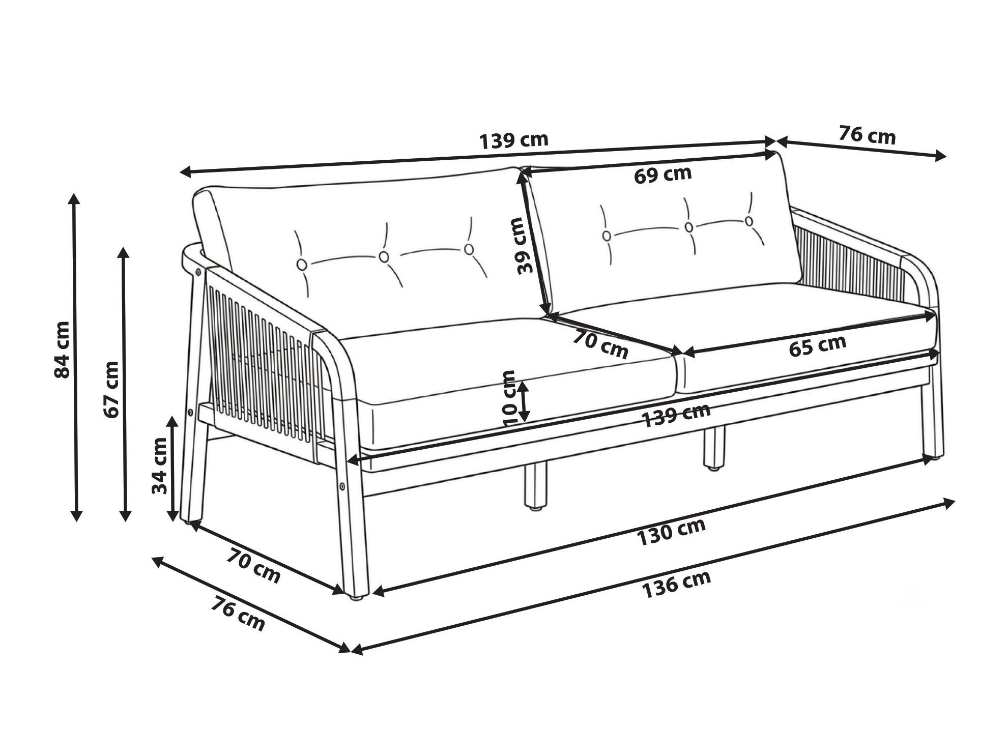 Baštenska sofa Alcatu 107