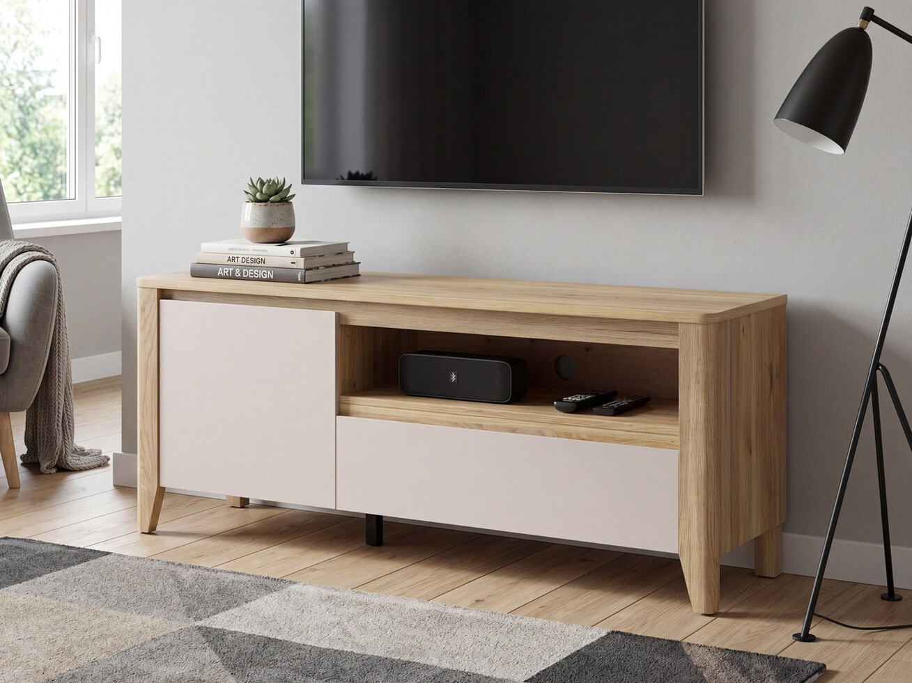 TV komoda Talduno 100 (Svetli javor + Kašmir)