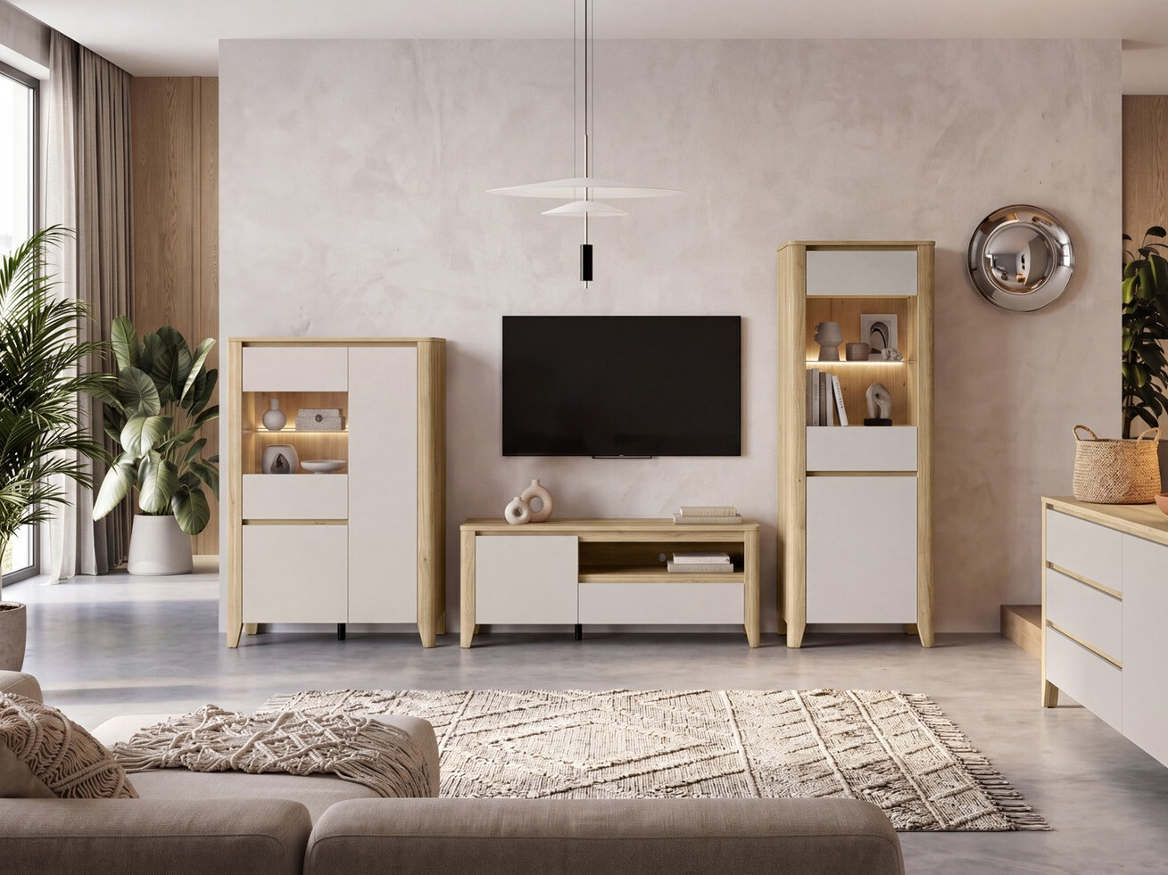 TV komoda Talduno 100 (Svetli javor + Kašmir)