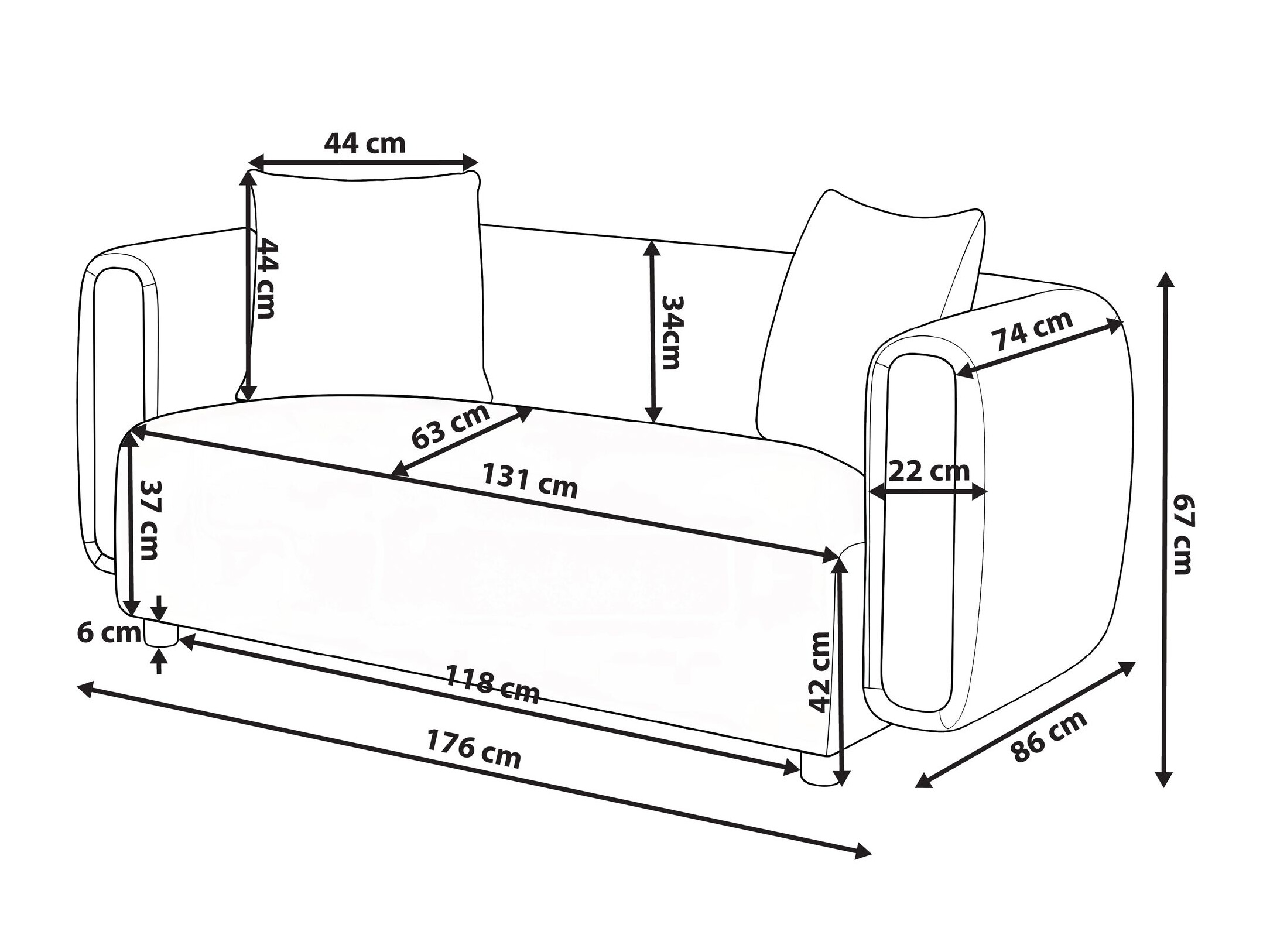 Sofa Berwyn 3457 (Belo)
