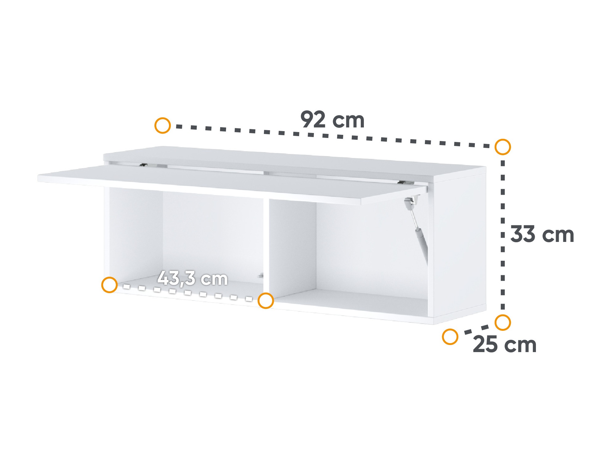 Zidni ormarić Concept Lenart II (Sjajno belo + Belo)