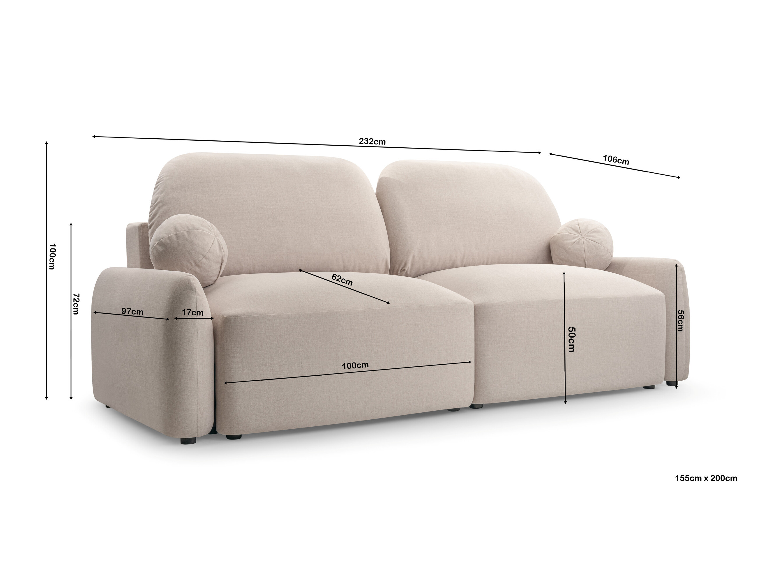 Sofa na razvlačenje Lufkin 153 (Maya 03)