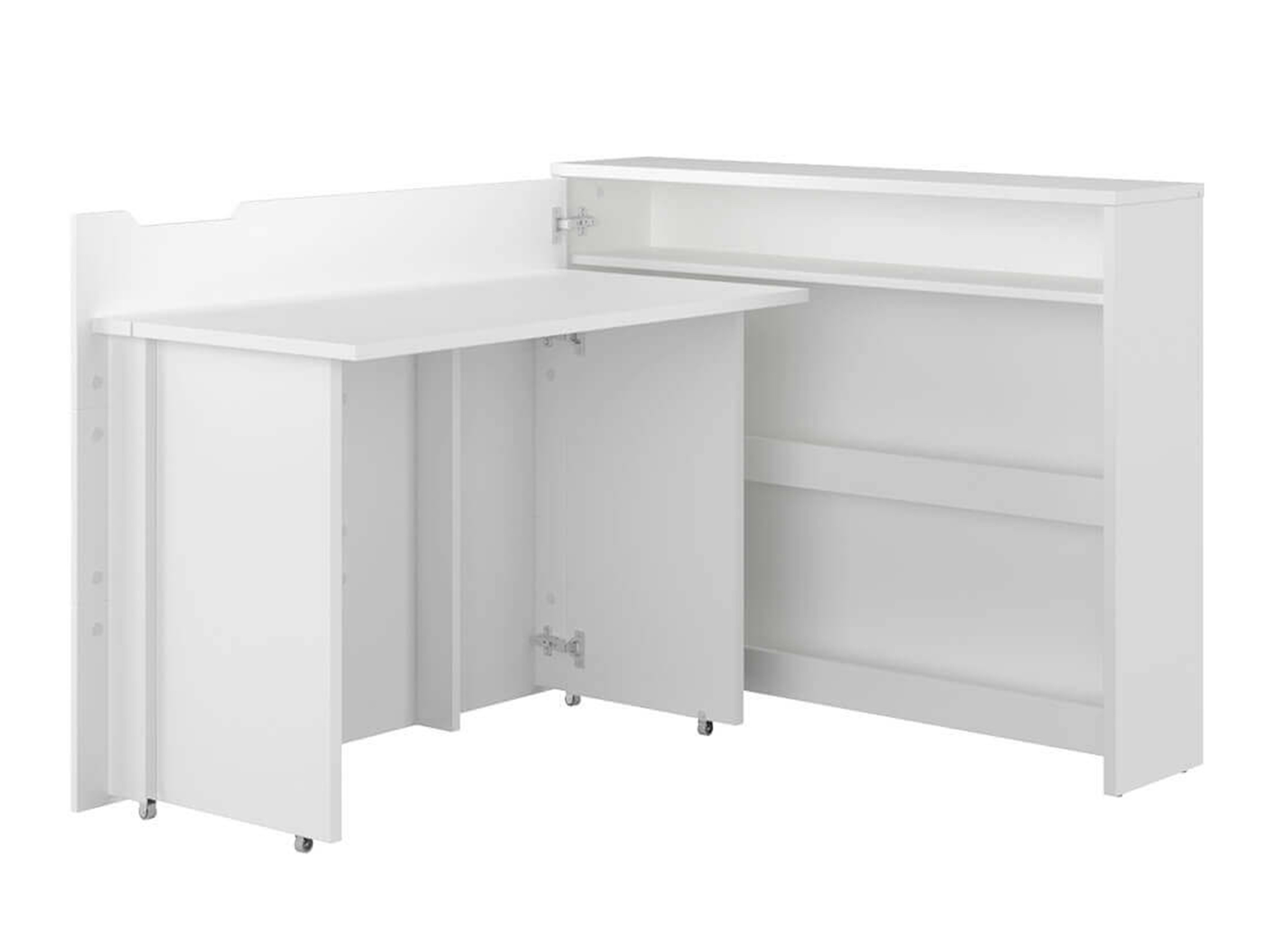 Ugaoni kancelarijski sto Concept Lenart (Belo + Sjajno belo)