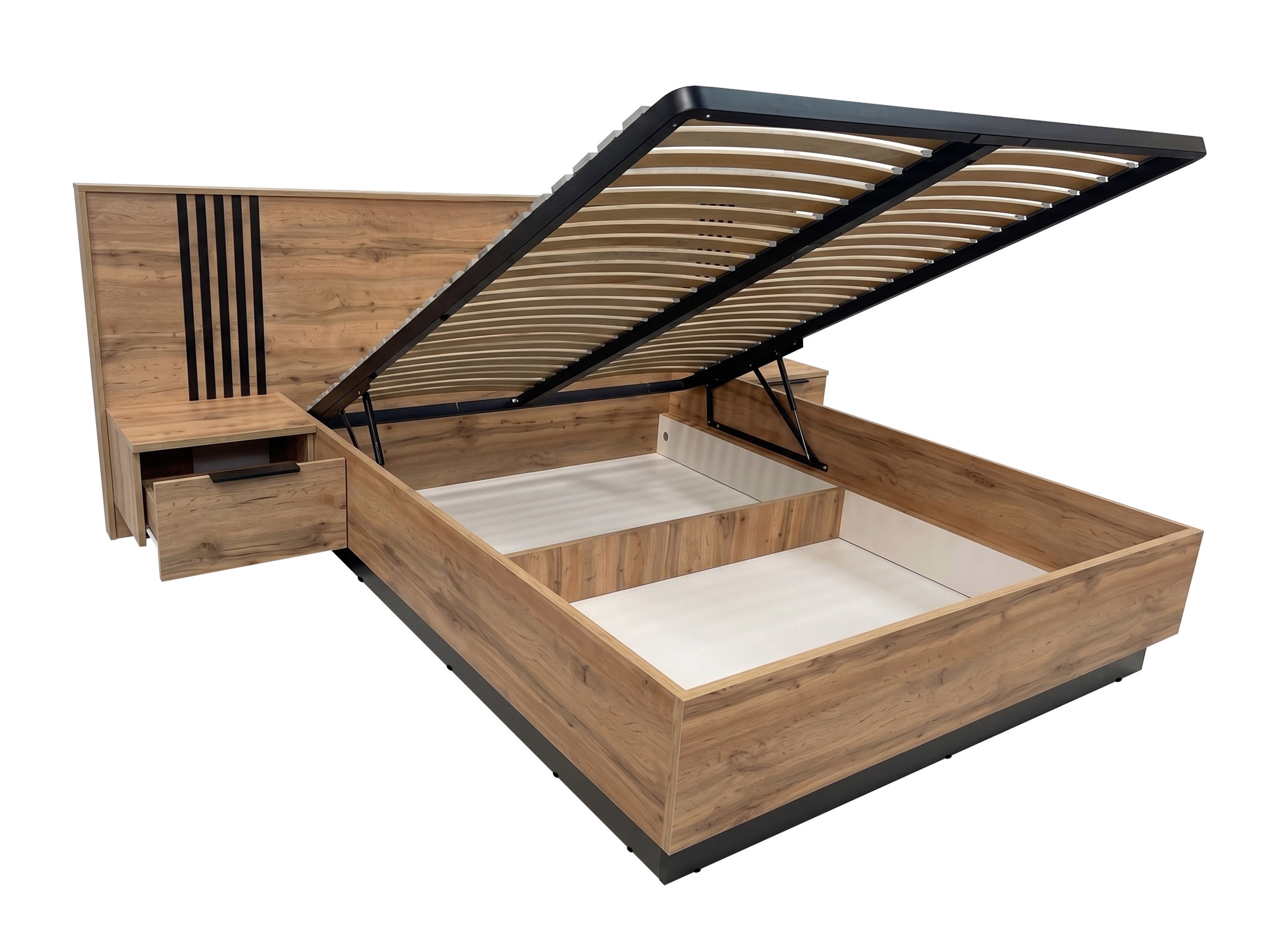 Set spavaća soba Collis (Hrast Votan + Crno)