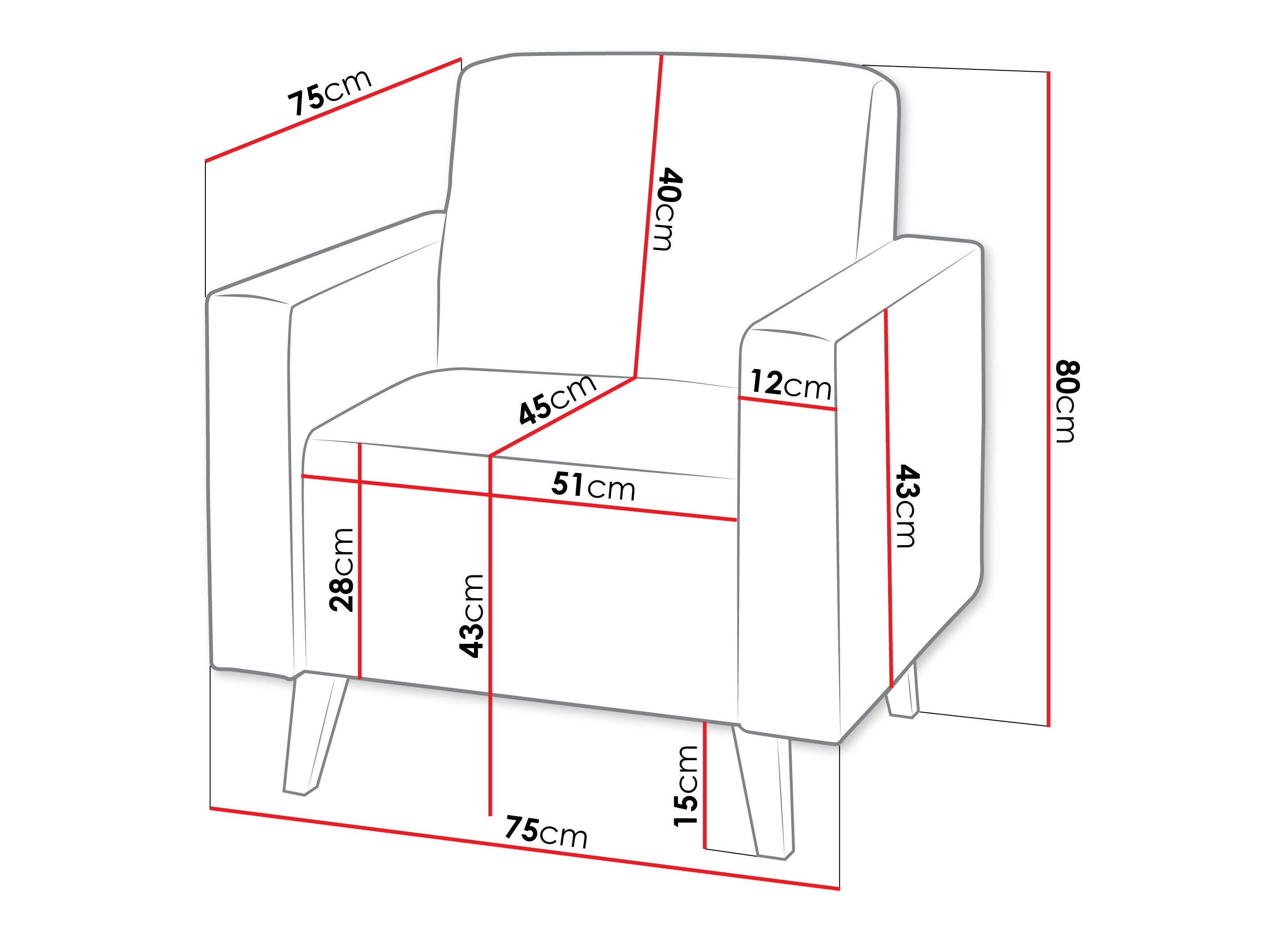 Fotelja Delbene 131 (Aura 23 + Sjajno crna)