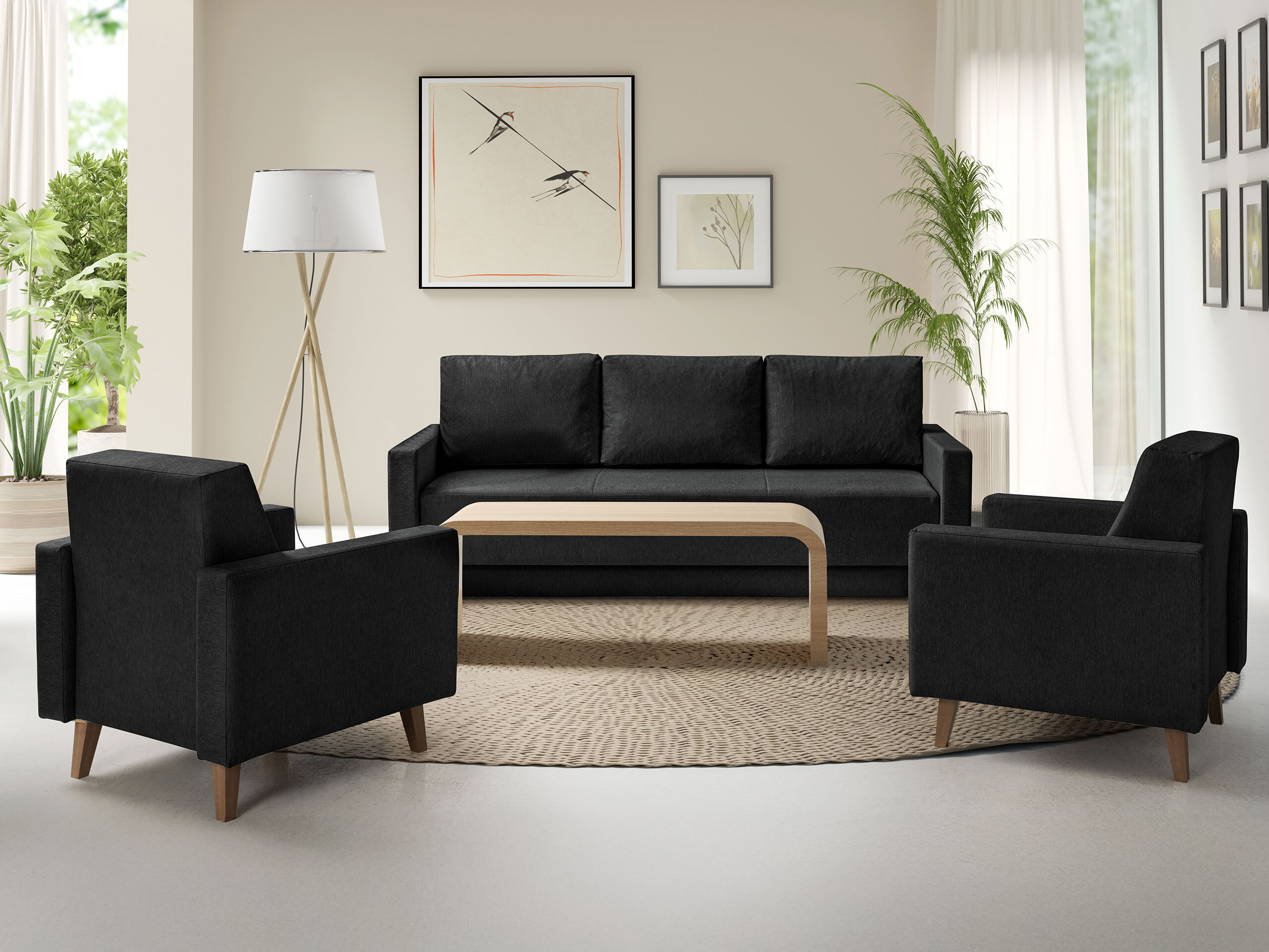 Sofa na razvlačenje Delbene 129 (Verita 98 + Tamni hrast San Remo)