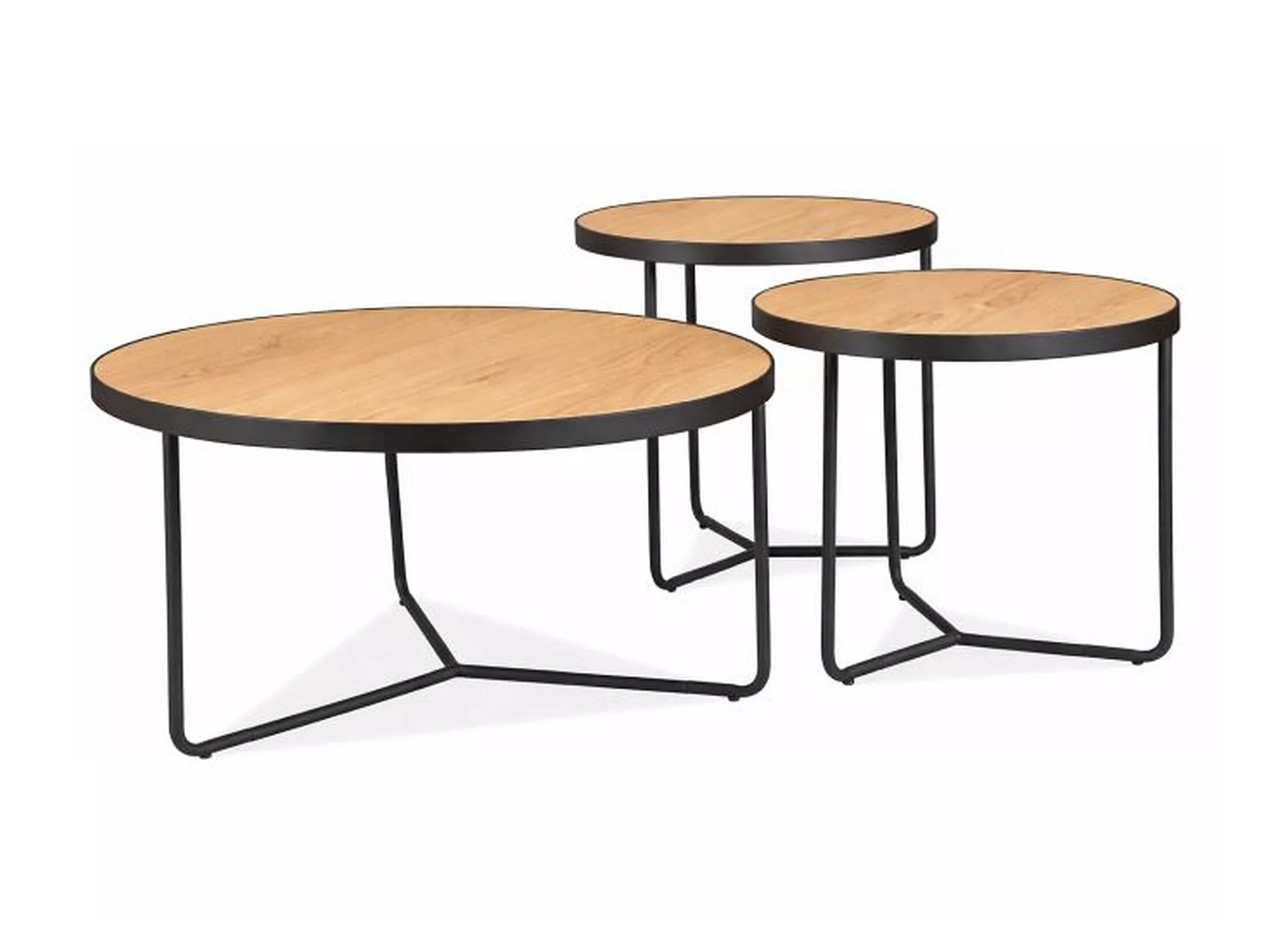 Set stočića za kafu Detroit 570 (Hrast + Crno)
