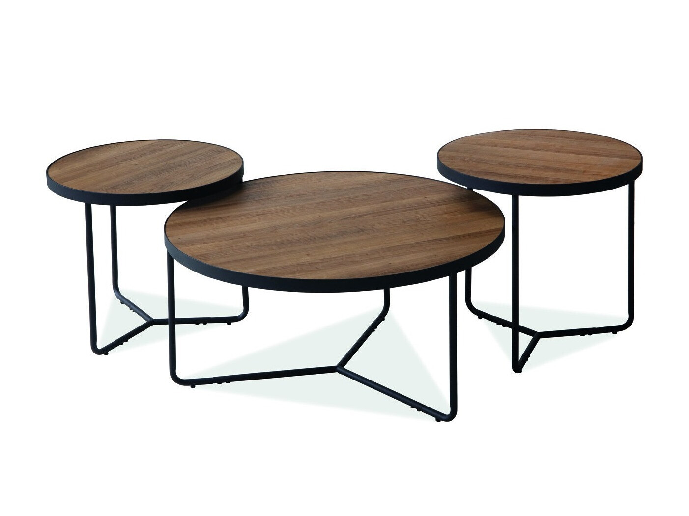 Set stočića za kafu Detroit 570 (Orah + Crno)