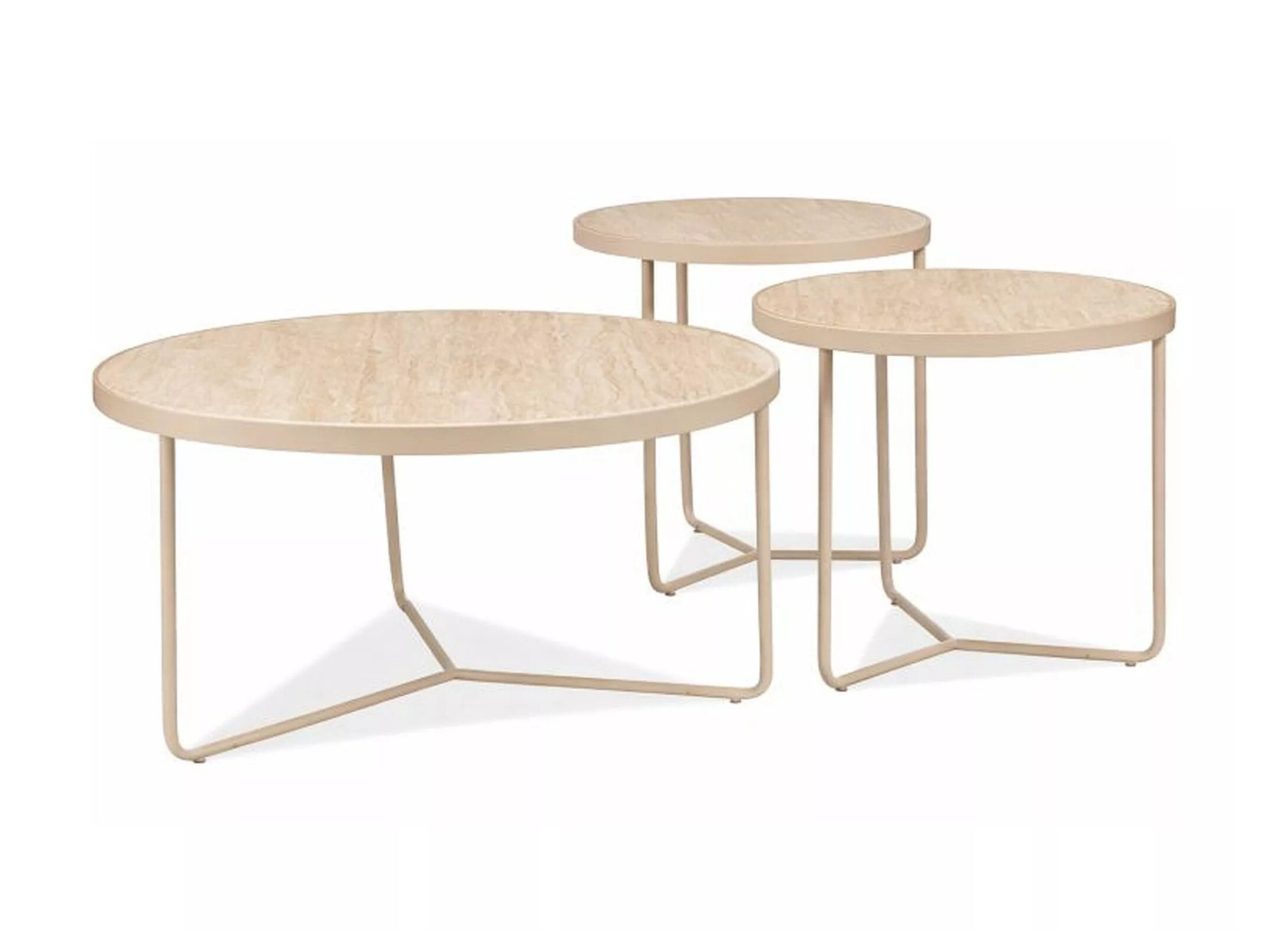 Set stočića za kafu Detroit 570 (Svetli travertin + Kašmir)