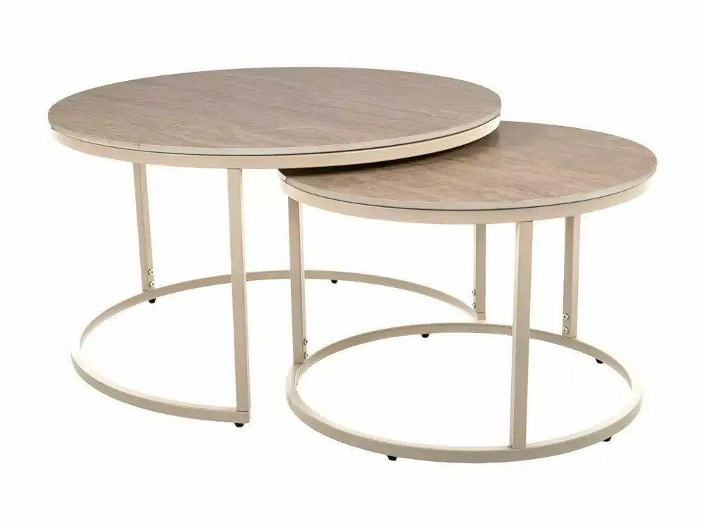 Set stočića za kafu Detroit 607 (Svetli travertin + Kašmir)