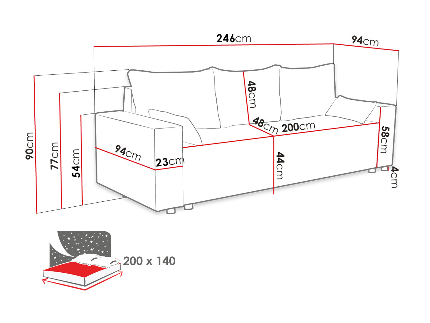 Sofa na razvlačenje Clovis 104 (Poso 5)