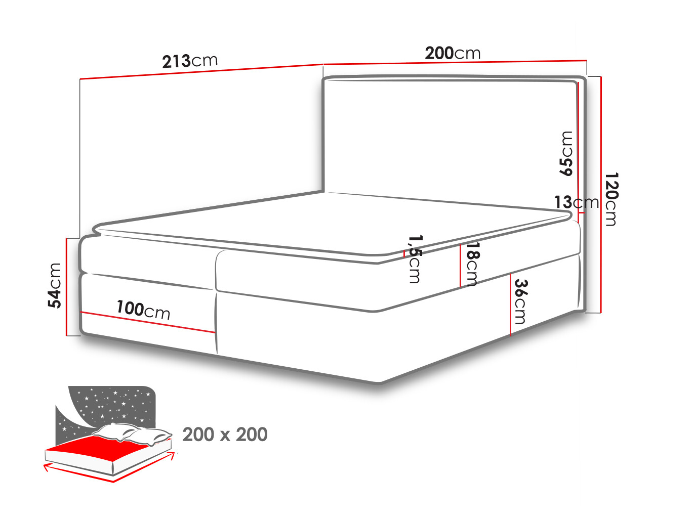 Boxspring krevet Butyrum (Muna 08)