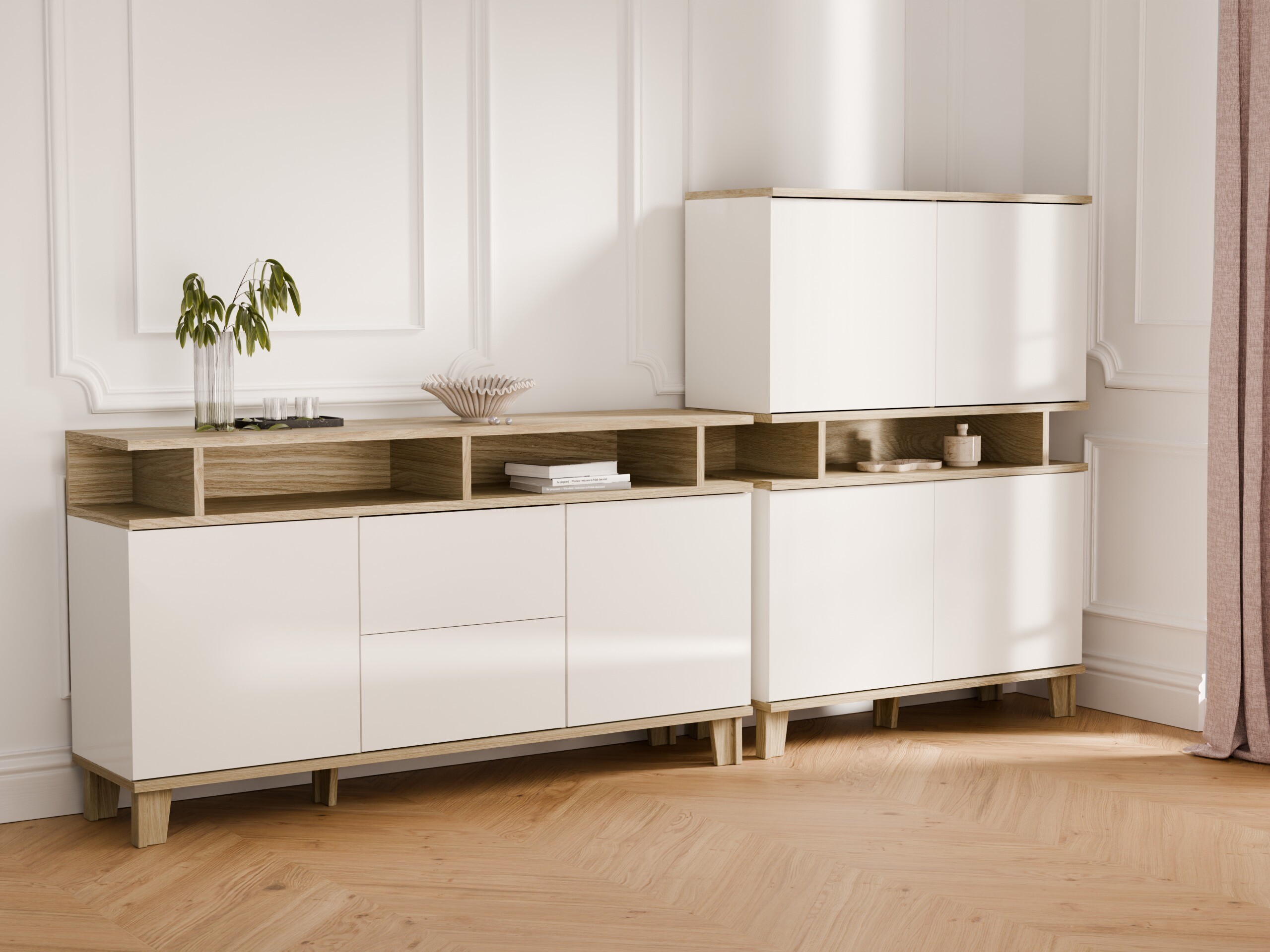 Komoda Evarveru 105 (Sjajno belo)