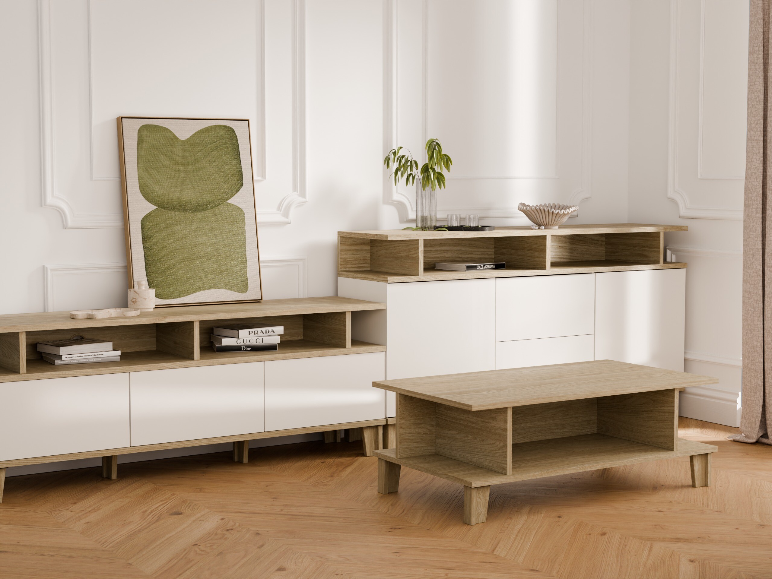 Komoda Evarveru 105 (Sjajno belo)