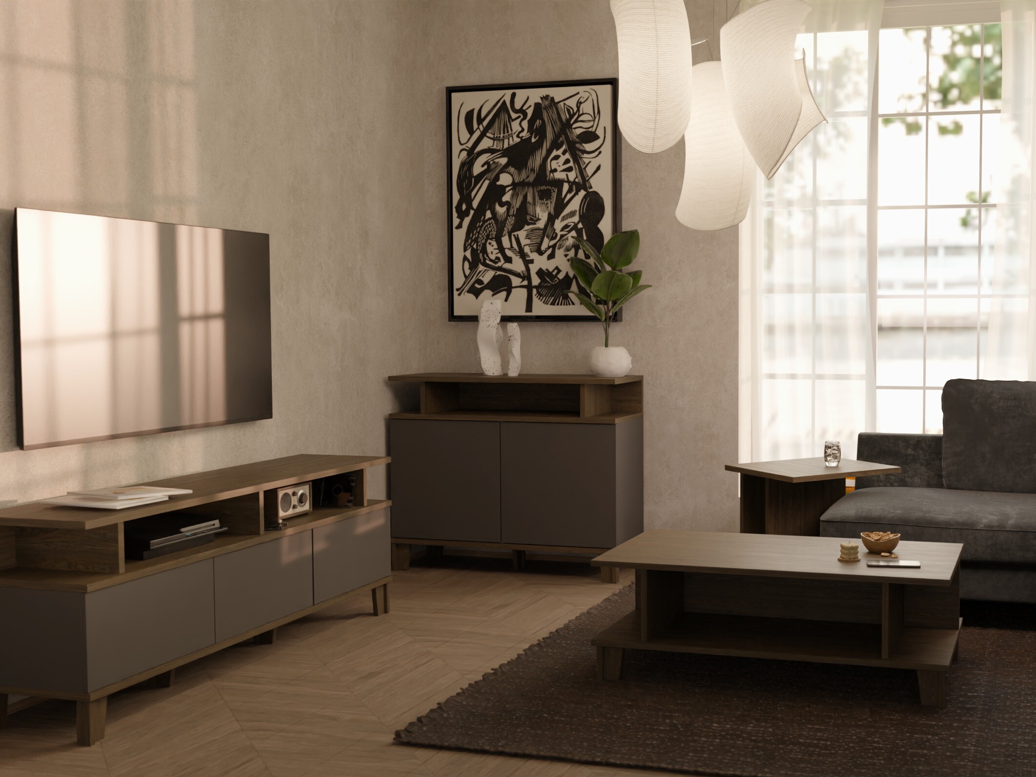 TV komoda Evarveru 101 (Antracit)