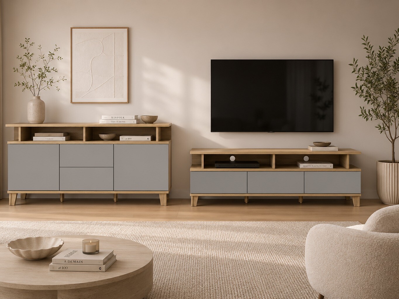 TV komoda Evarveru 101 (Sivo)