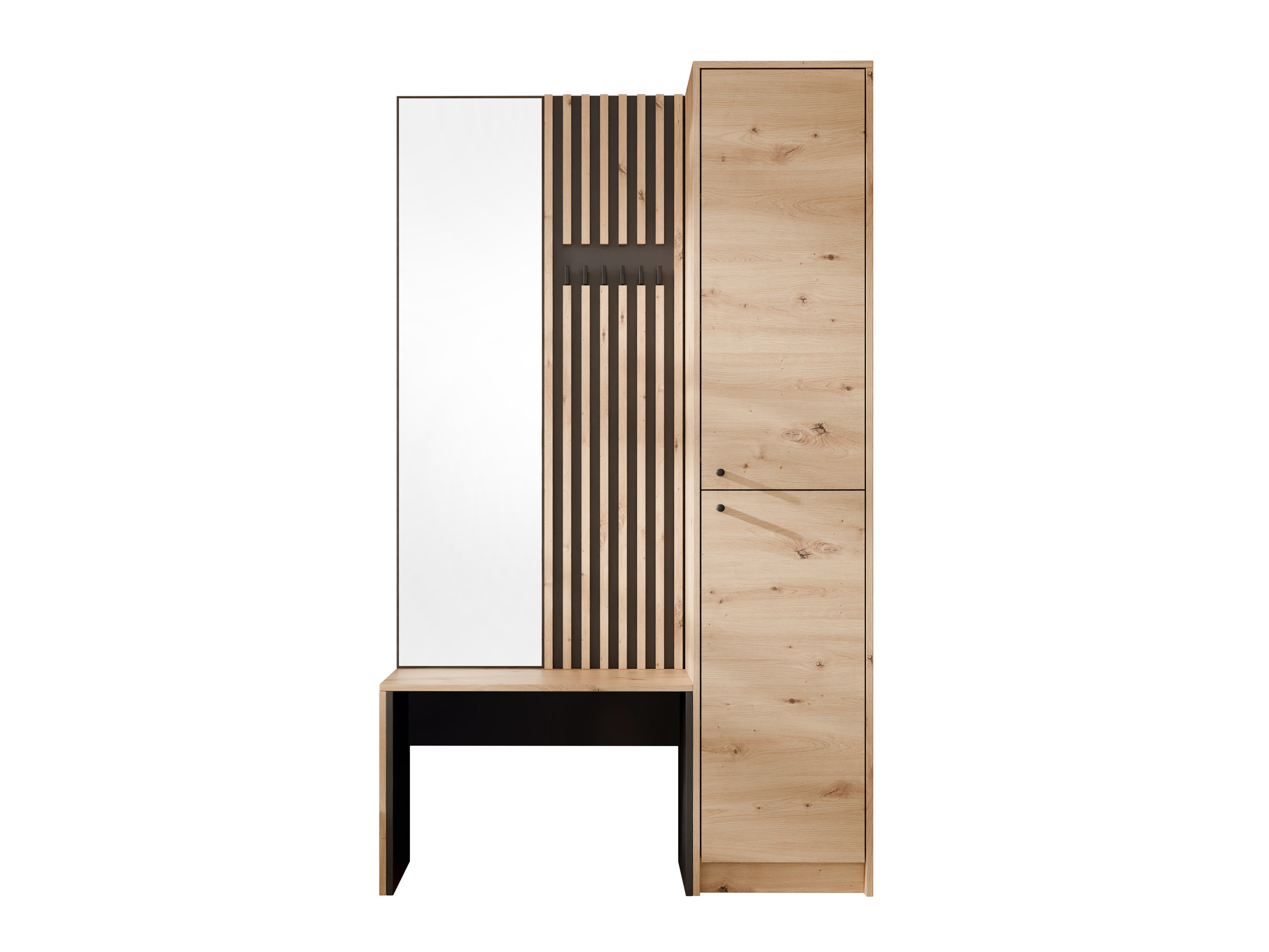 Set za hodnik Comfivo Nomas (Artisan hrast + Crno)