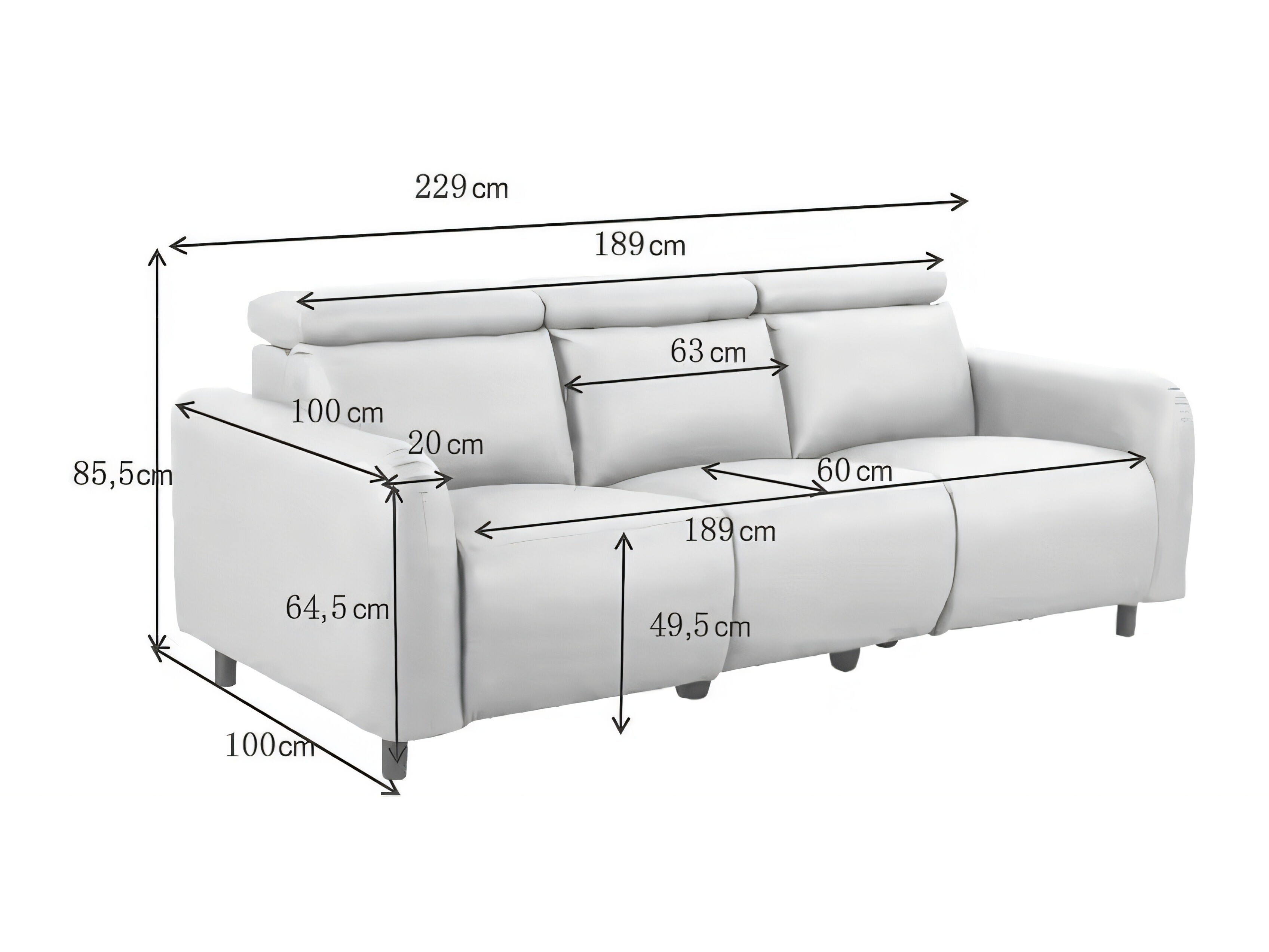 Relaks sofa Revbena 102 (Crno)
