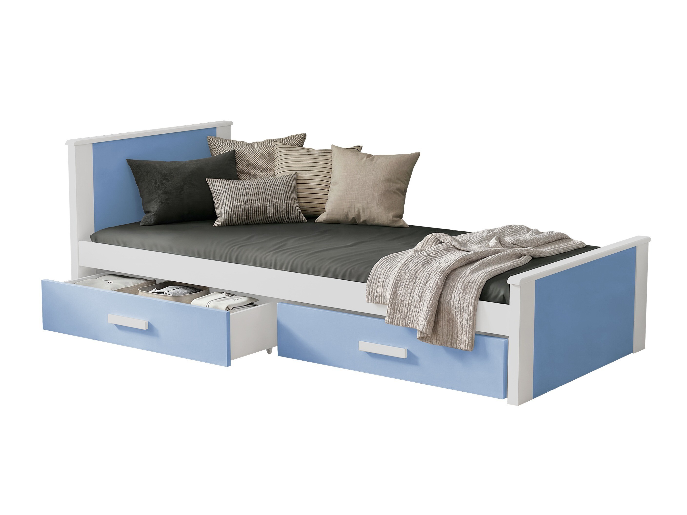 Krevet Henderson 116 (Belo + Plava)