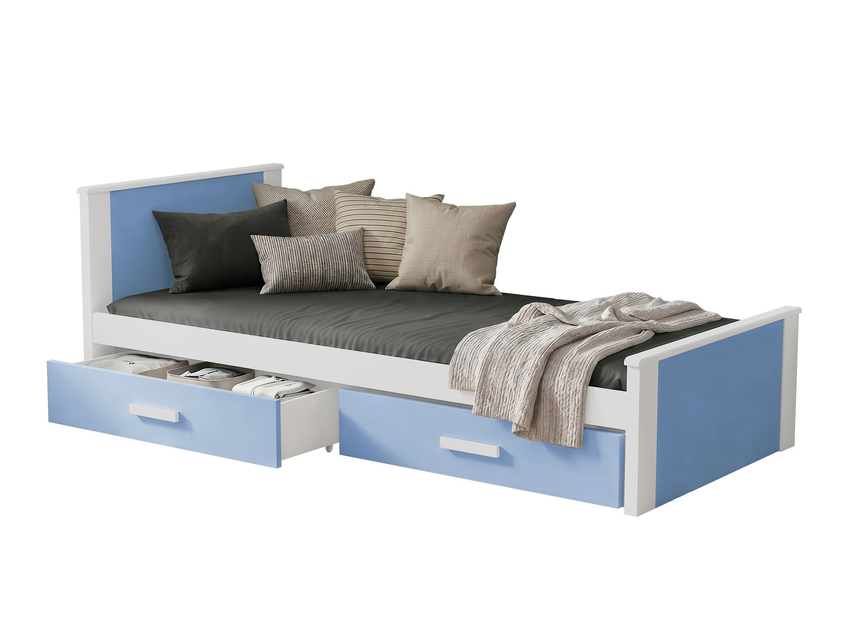 Krevet Henderson 116 (Belo + Plava)