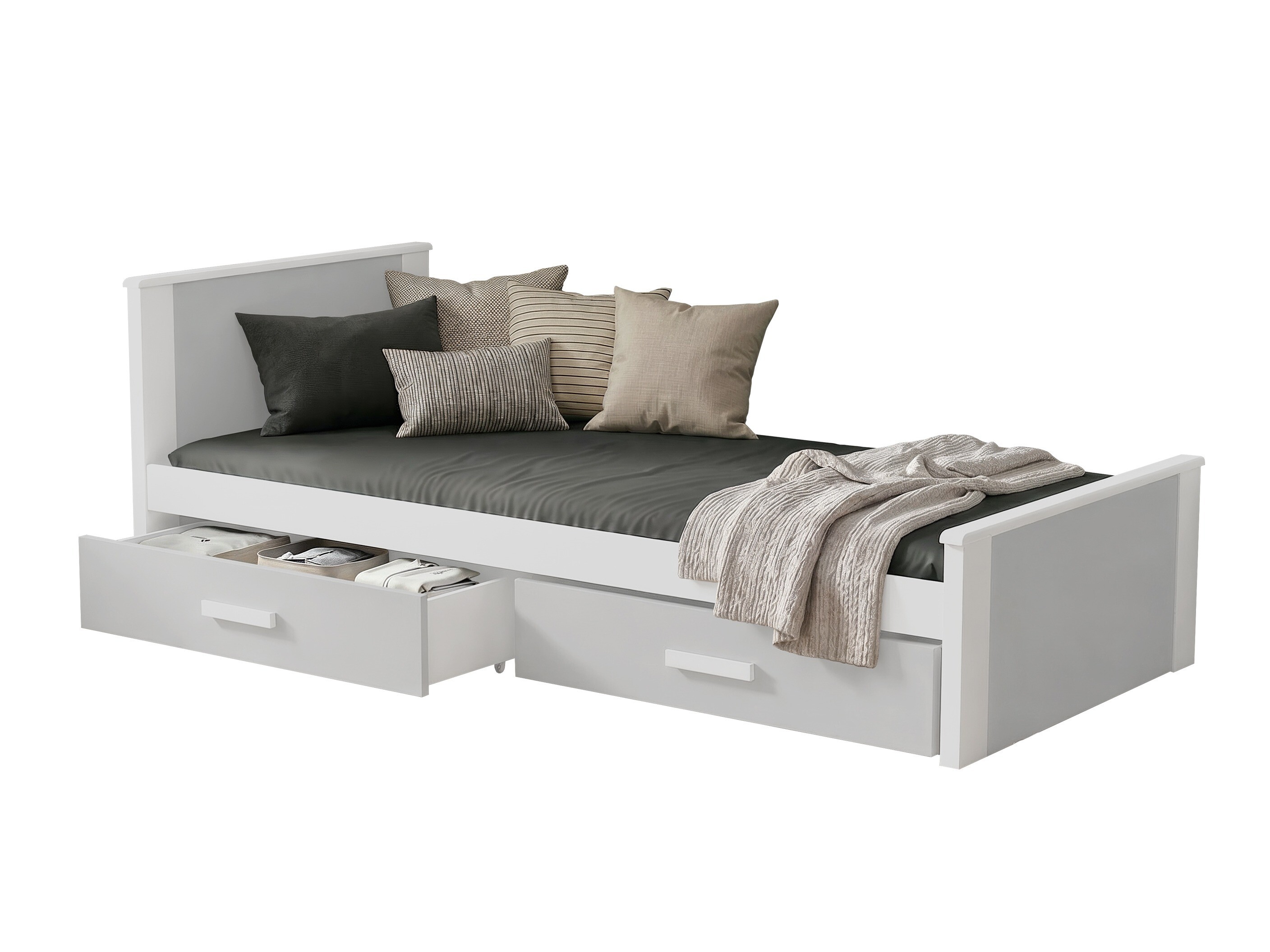 Krevet Henderson 116 (Belo + Sivo)