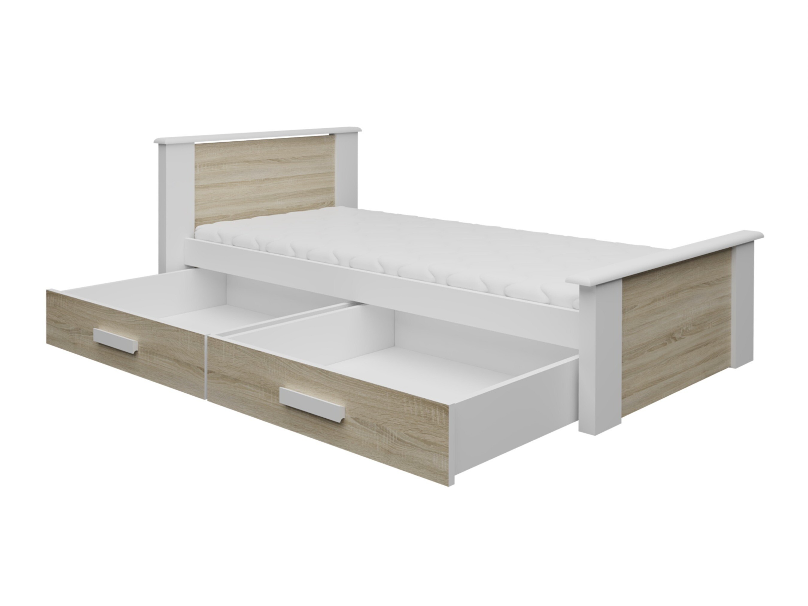 Krevet Henderson 116 (Belo + Sivo)