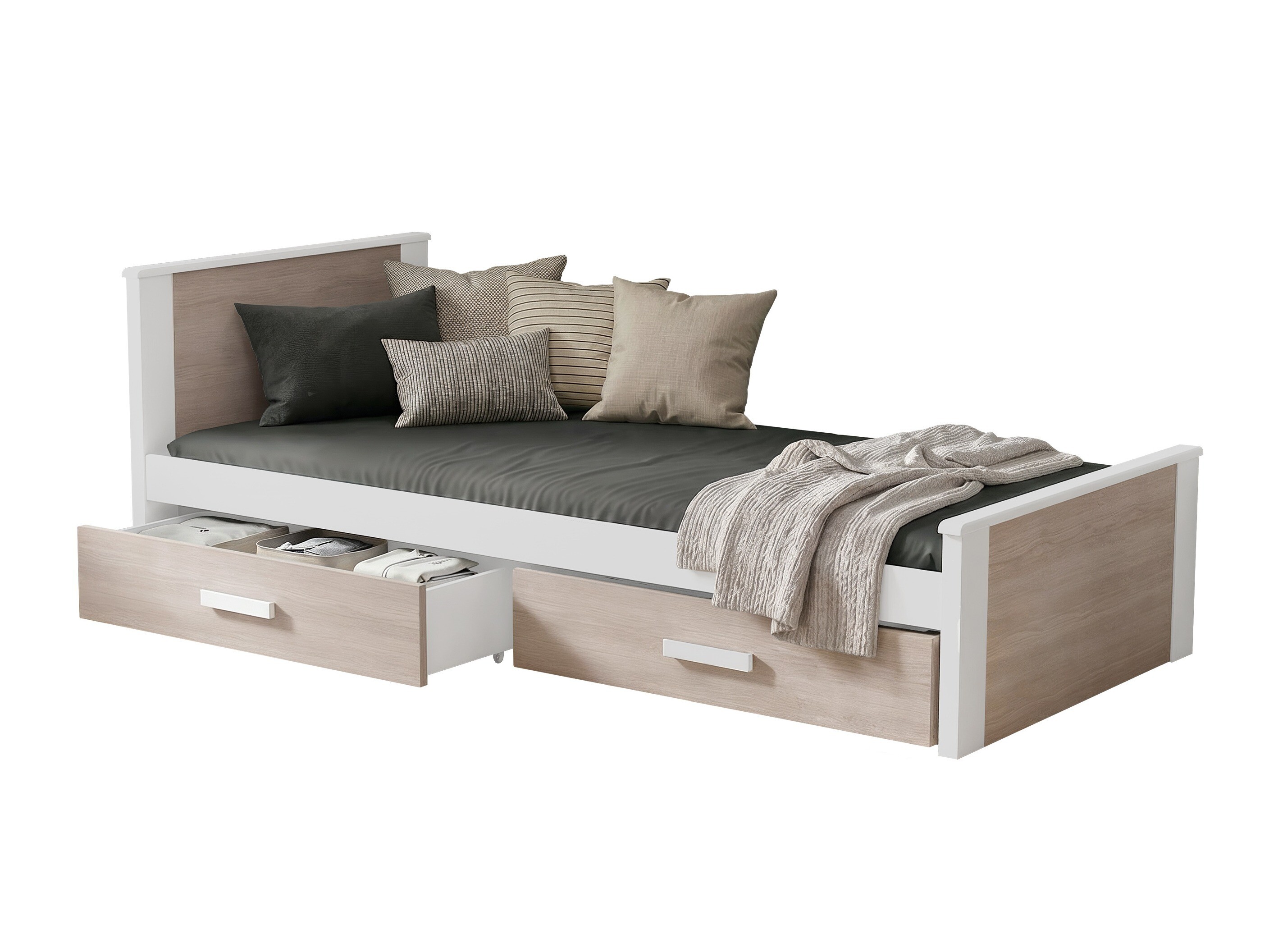 Krevet Henderson 116 (Belo + Sonoma hrast)