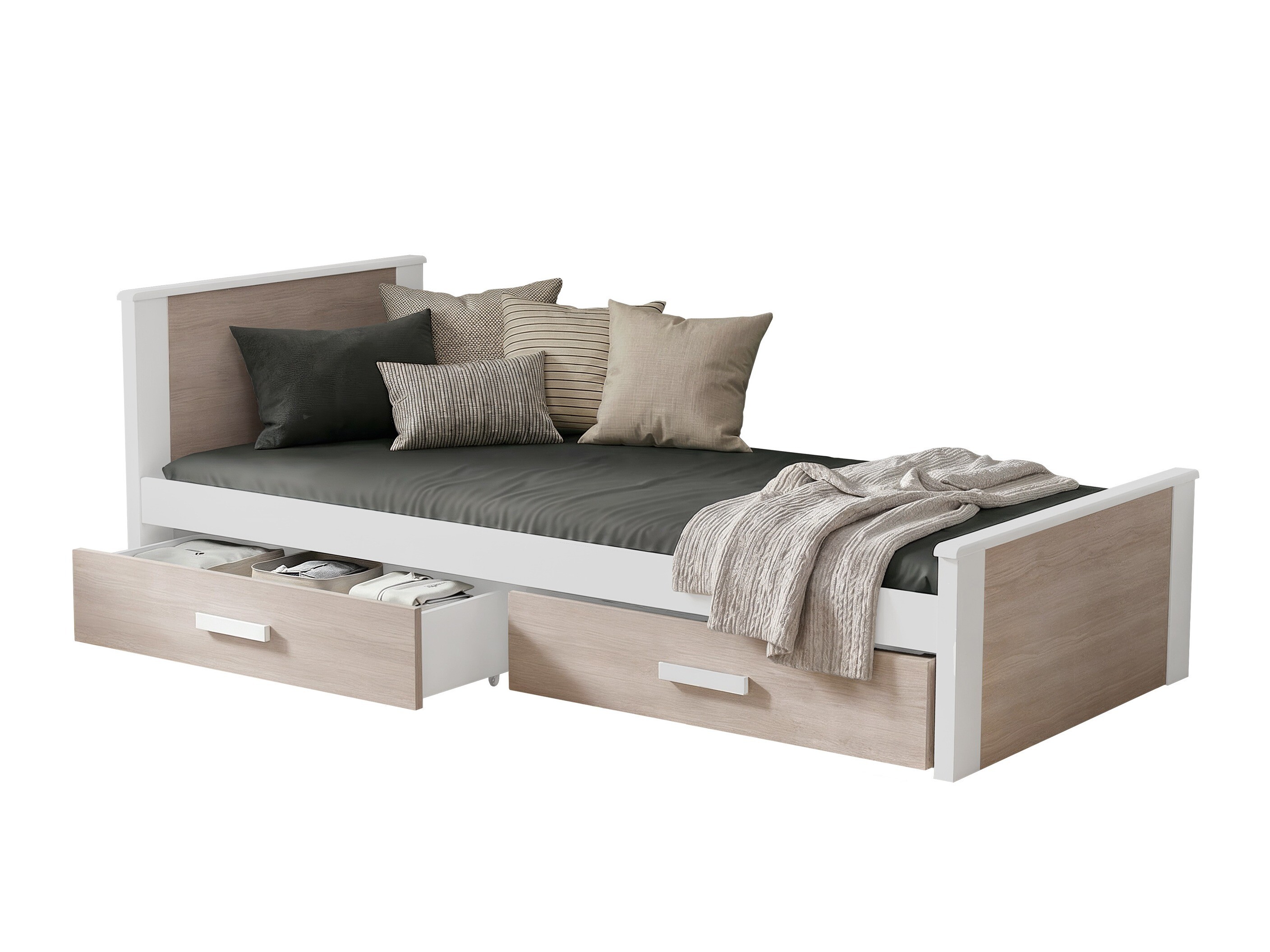 Krevet Henderson 116 (Belo + Sonoma hrast)