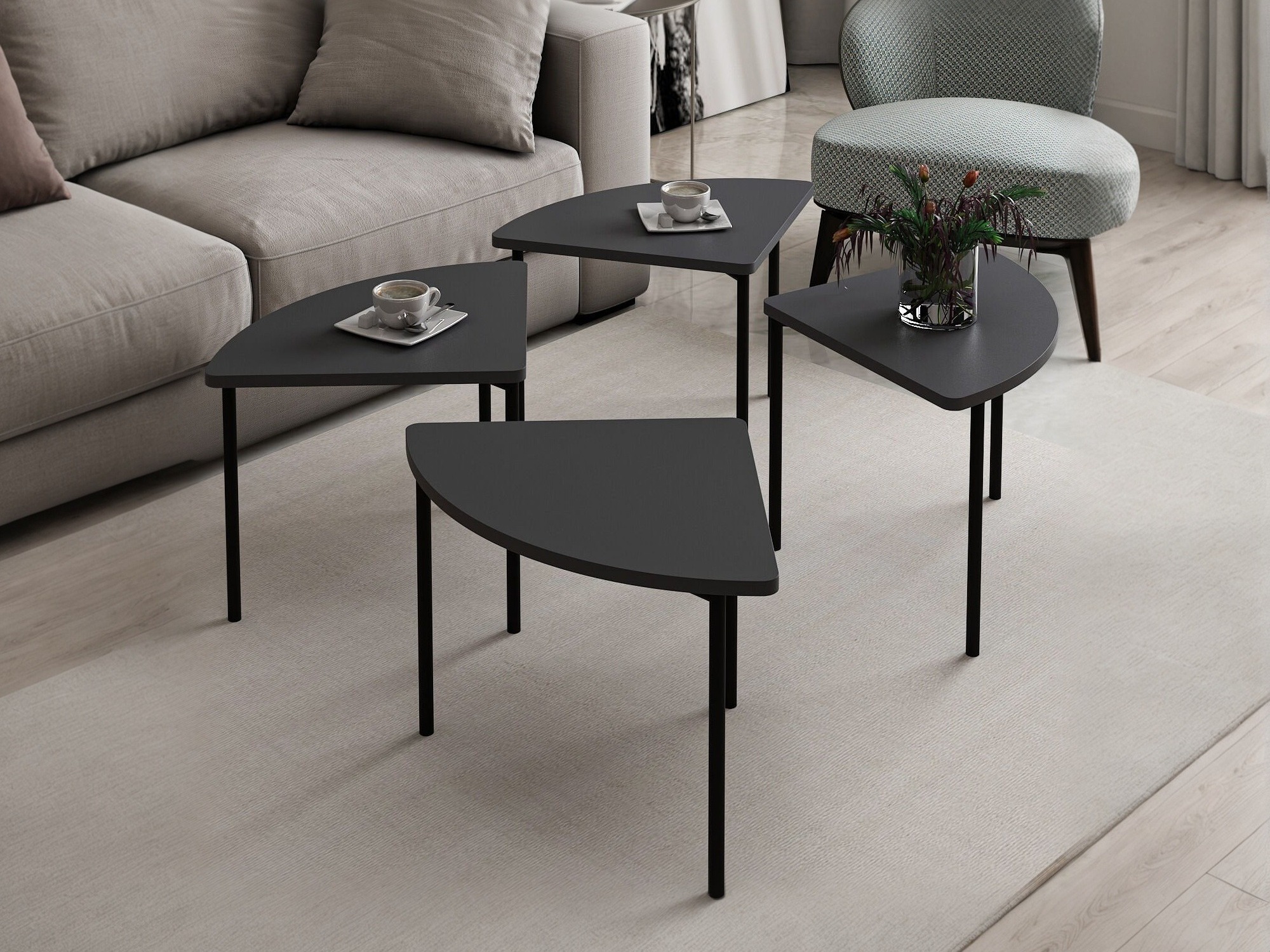 Set stočića za kafu Kailua 2836 (Antracit)