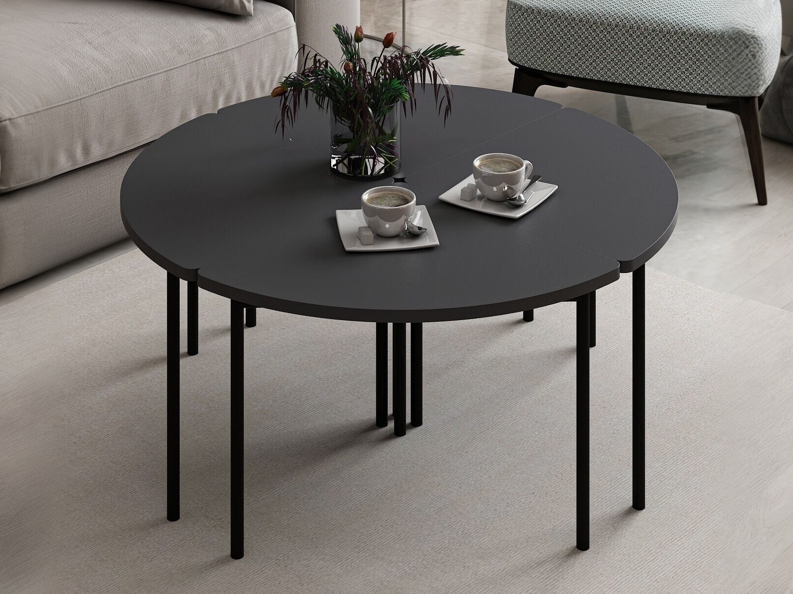 Set stočića za kafu Kailua 2836 (Antracit)