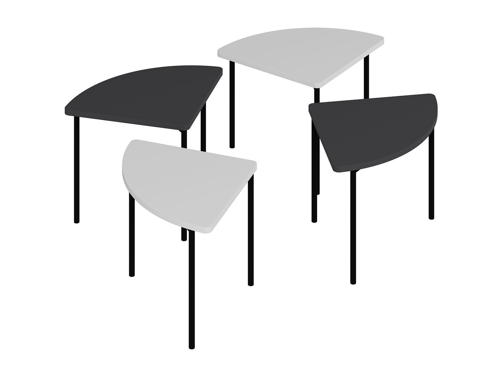 Set stočića za kafu Kailua 2836 (Belo + Antracit)
