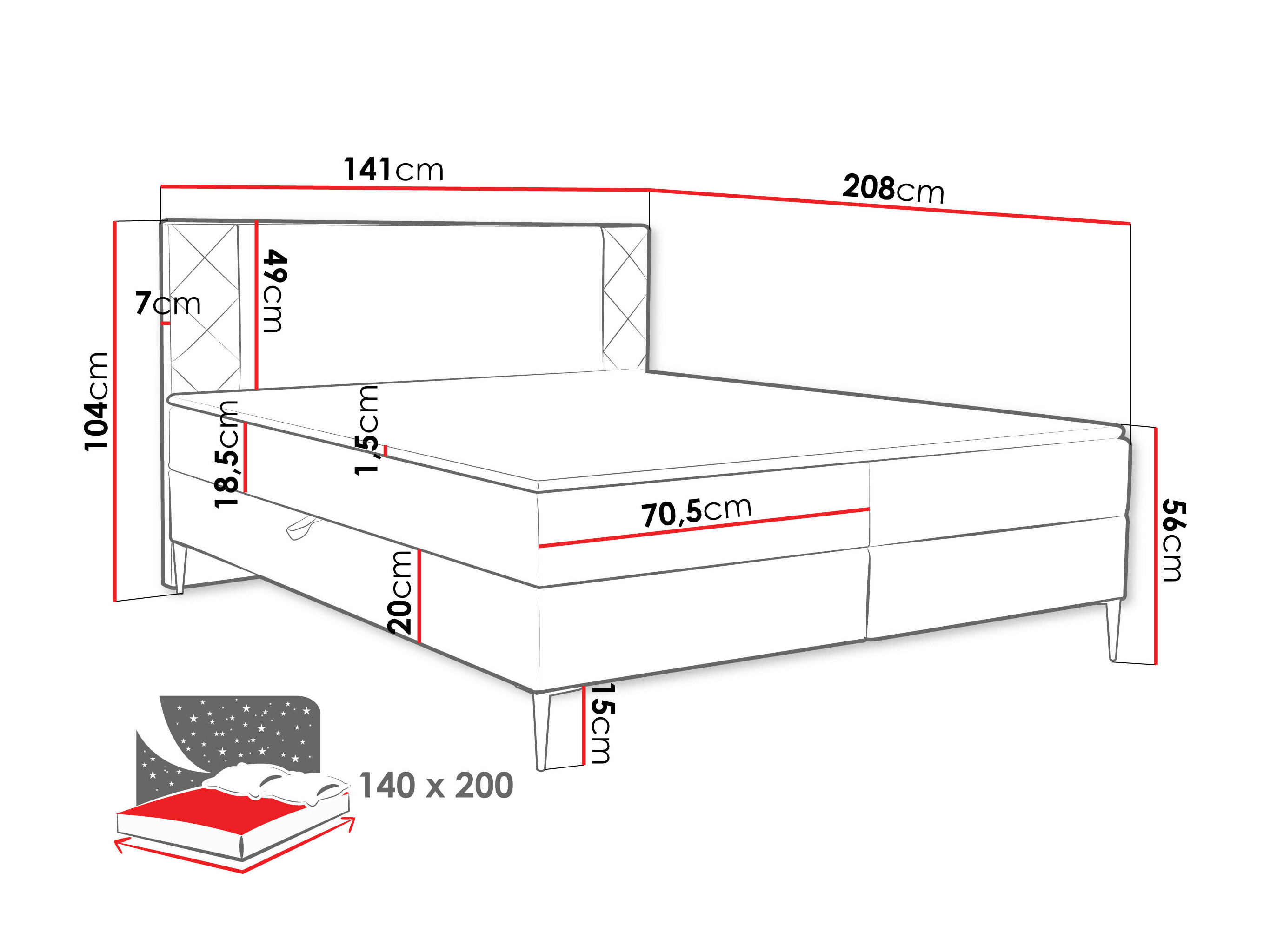 Boxspring krevet Providence 200 (Polo 894)