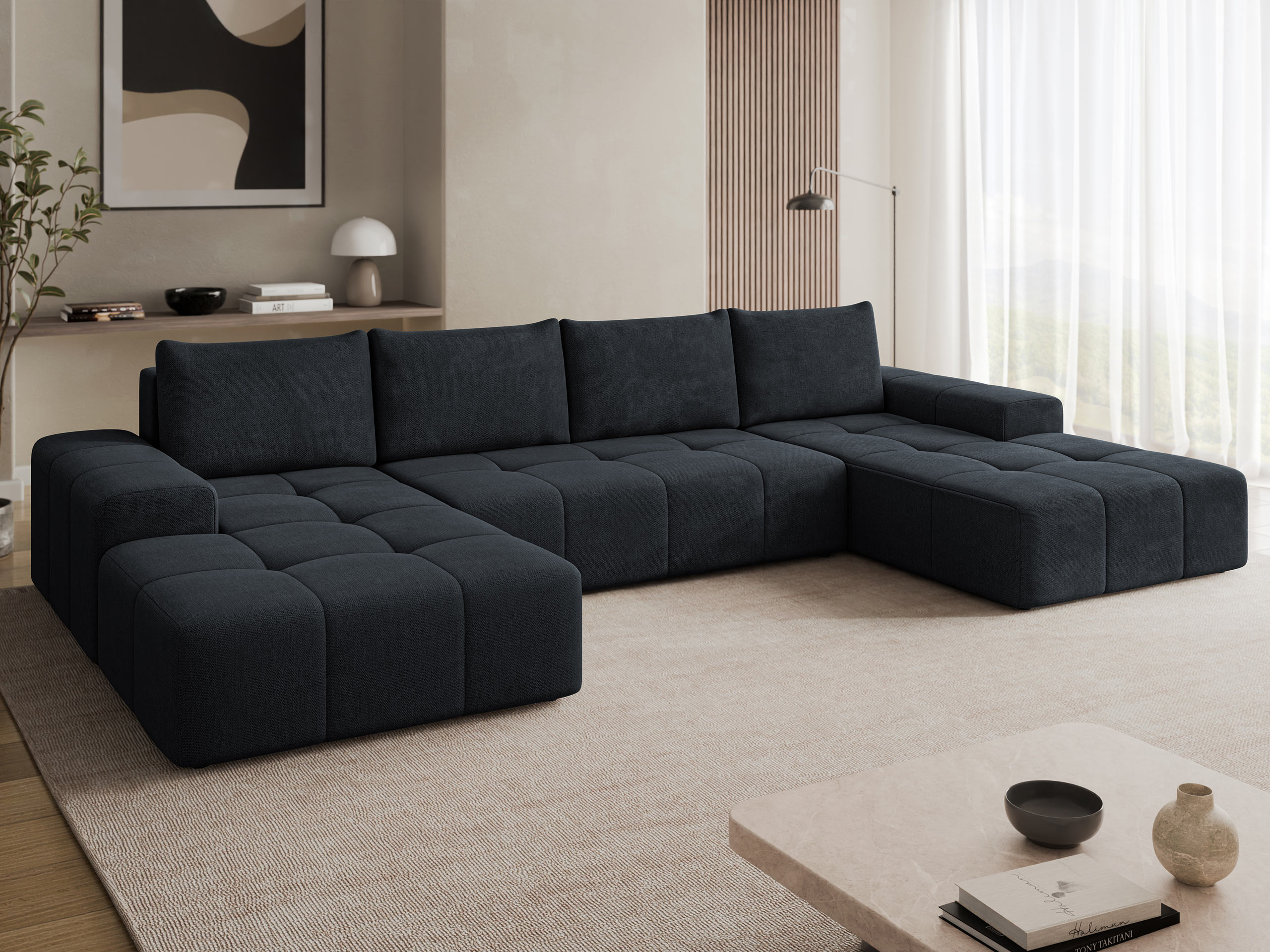 Ugaona garnitura Comfivo Origor II (Spirit Black)
