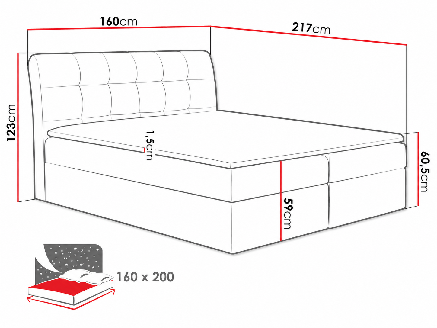 Boxspring krevet Campania (Soft 029)