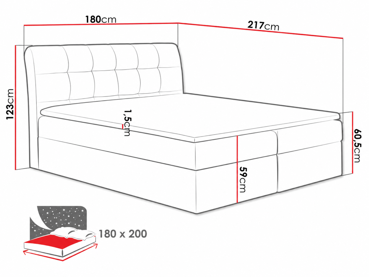 Boxspring krevet Campania (Soft 029)