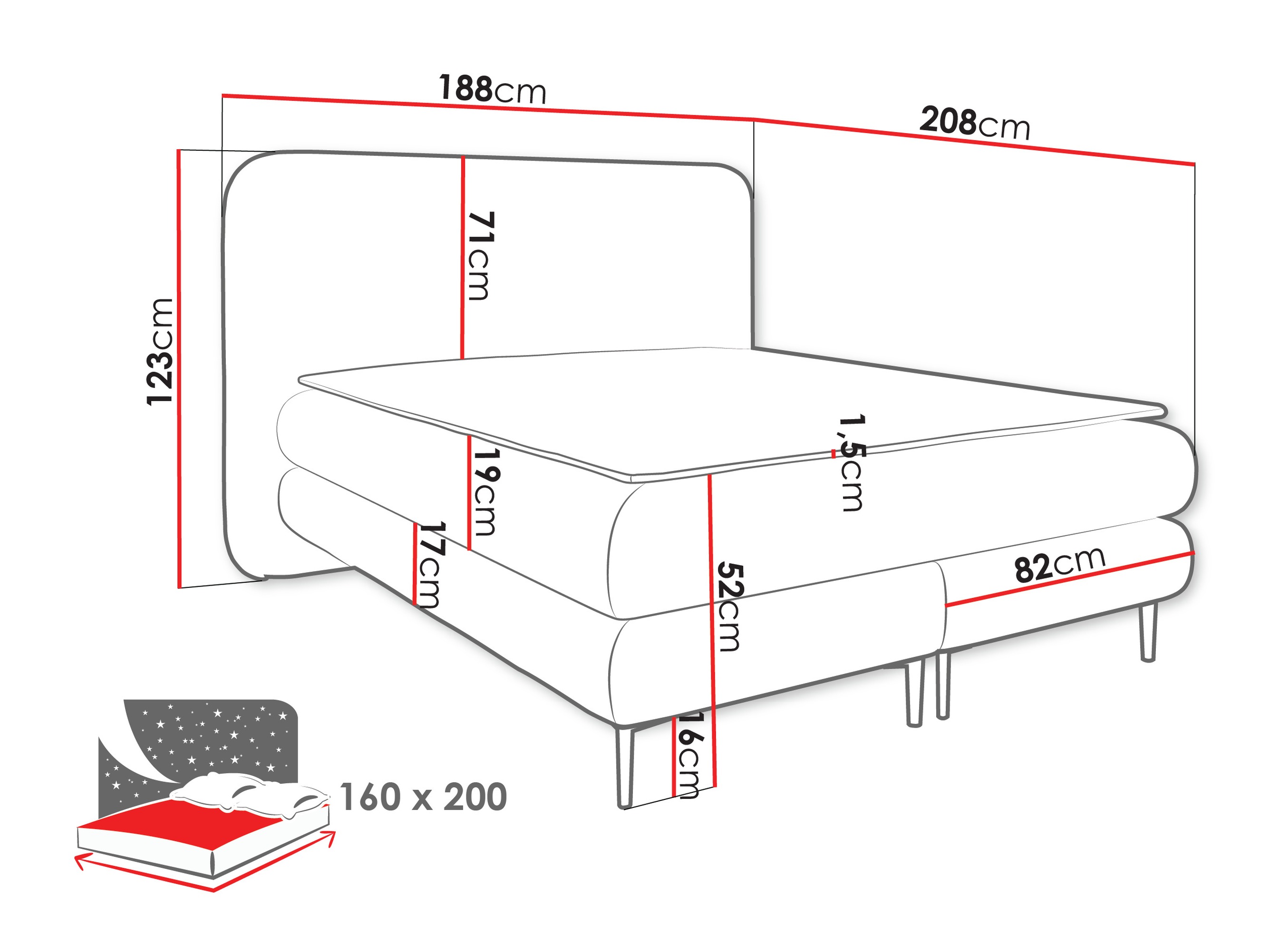 Boxspring krevet Fructis (Nazar 225.02)
