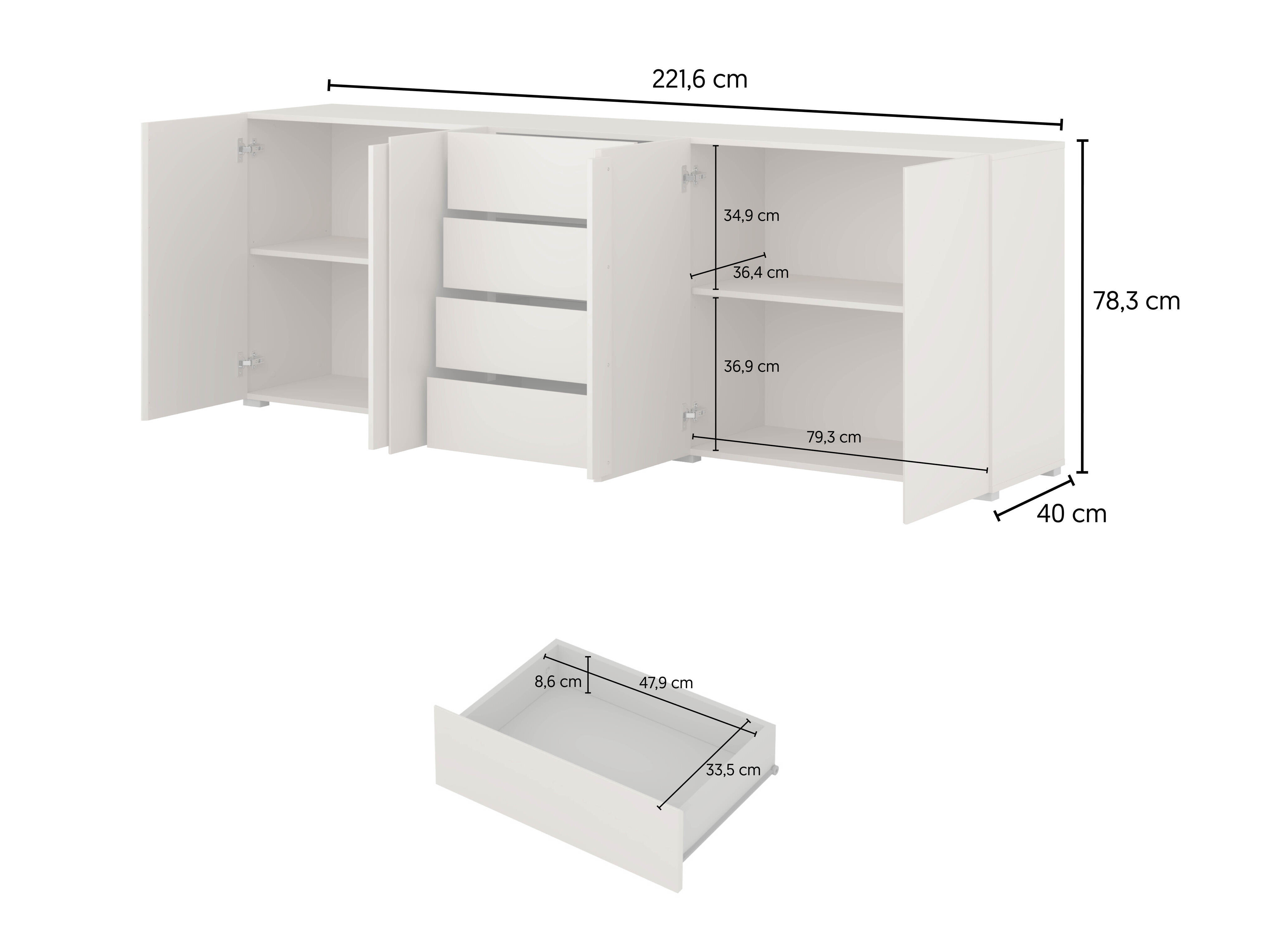 Komoda Elbleve 105 (Belo)
