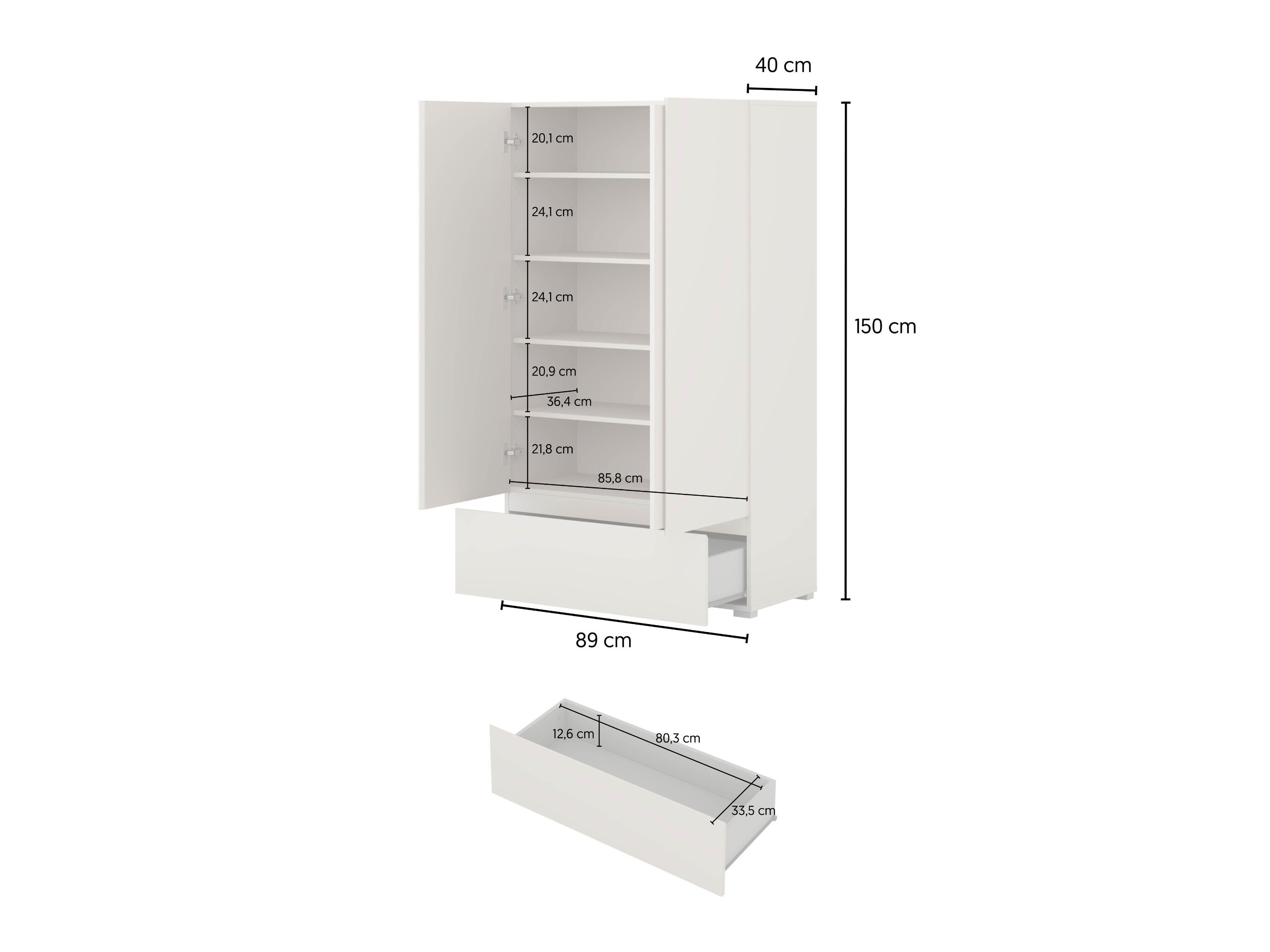 Polica Elbleve 106 (Crno)