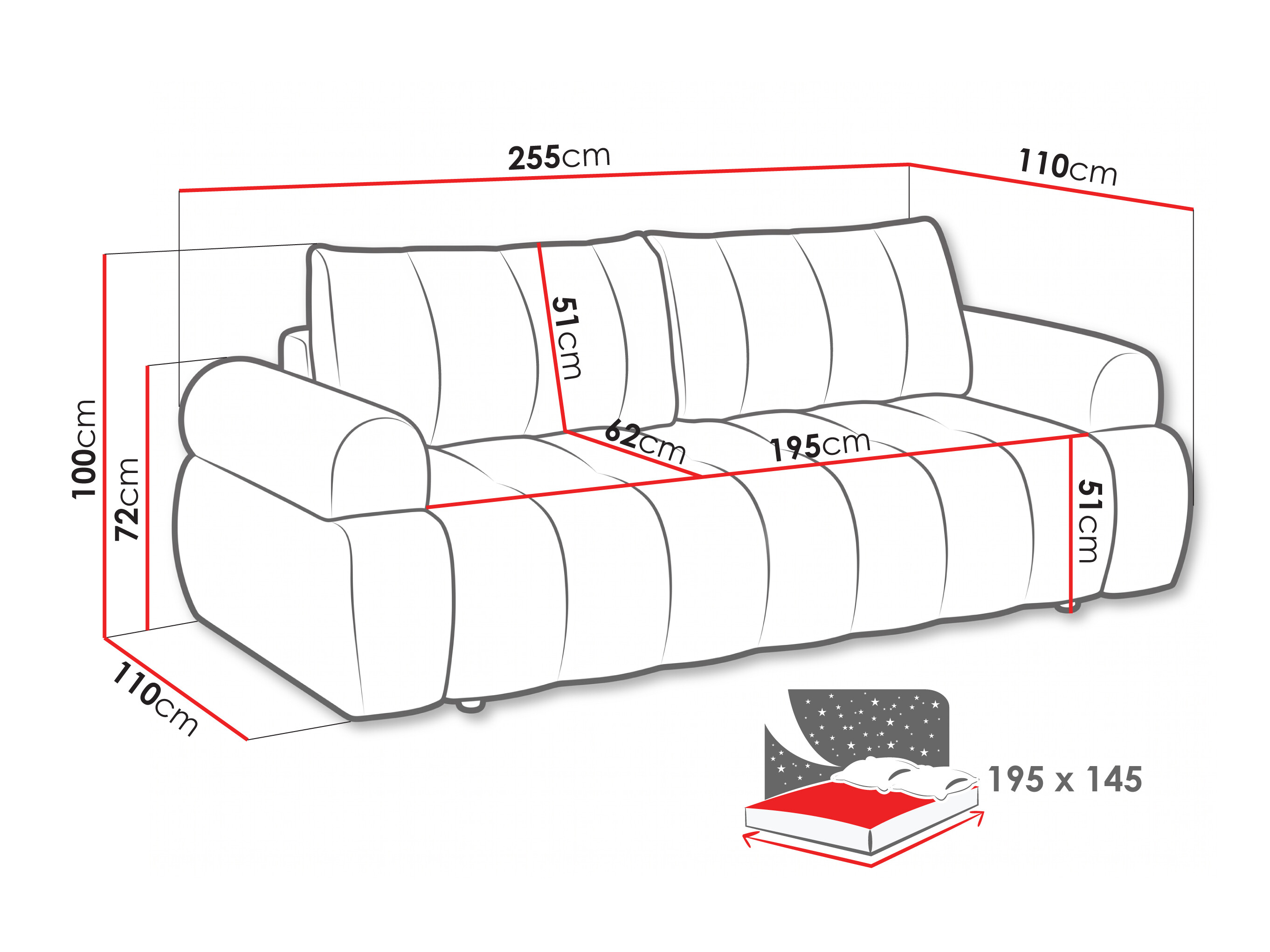 Sofa na razvlačenje Norman 128 (Kiara 867)