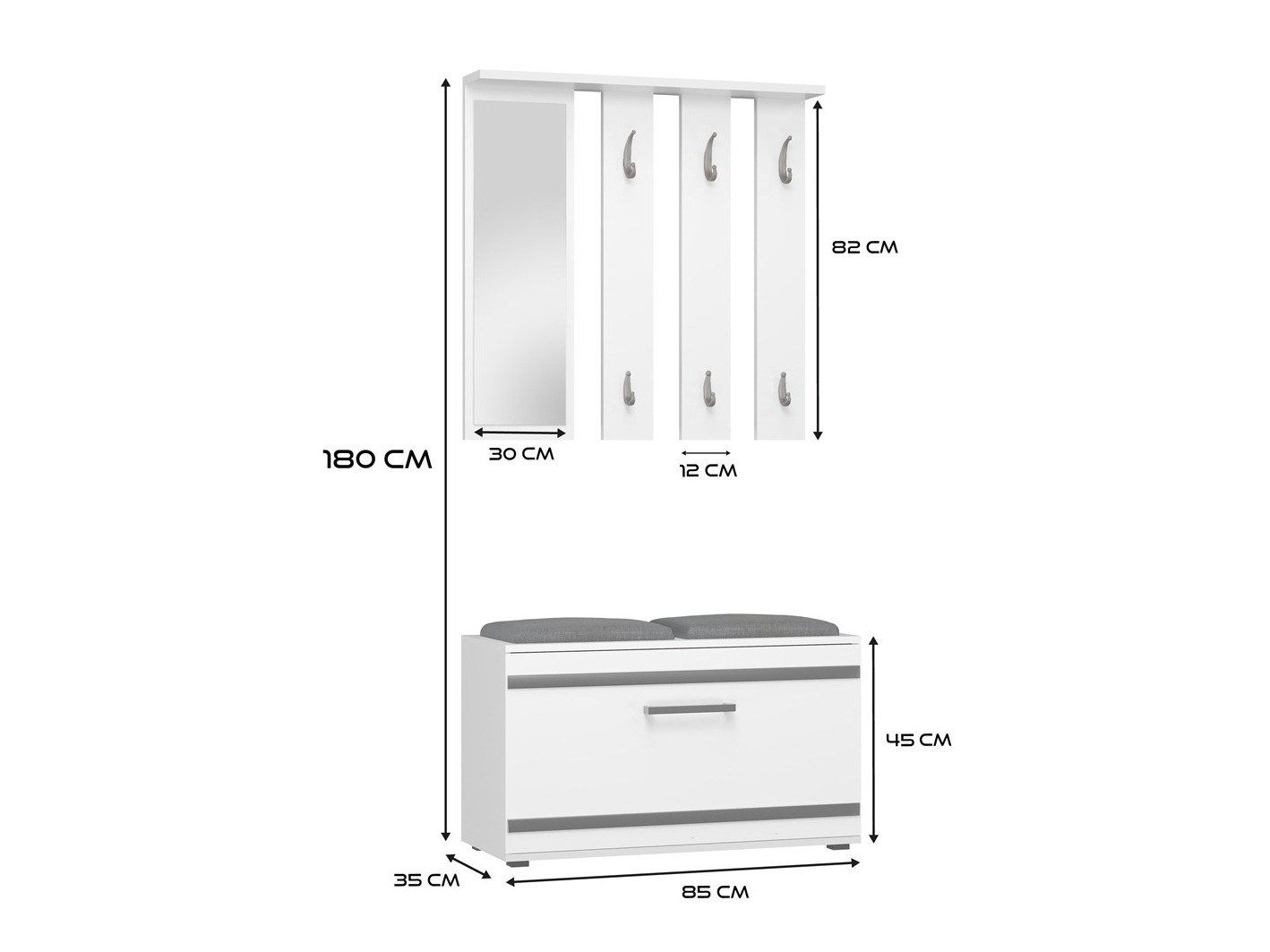 Set za hodnik Mandeville 396 (Belo)