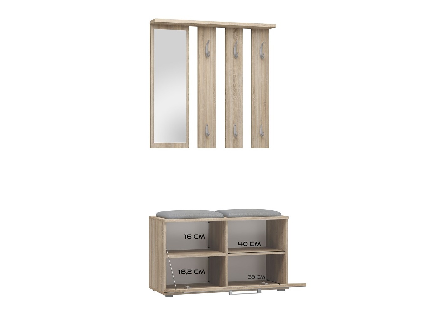 Set za hodnik Mandeville 396 (Sonoma hrast)