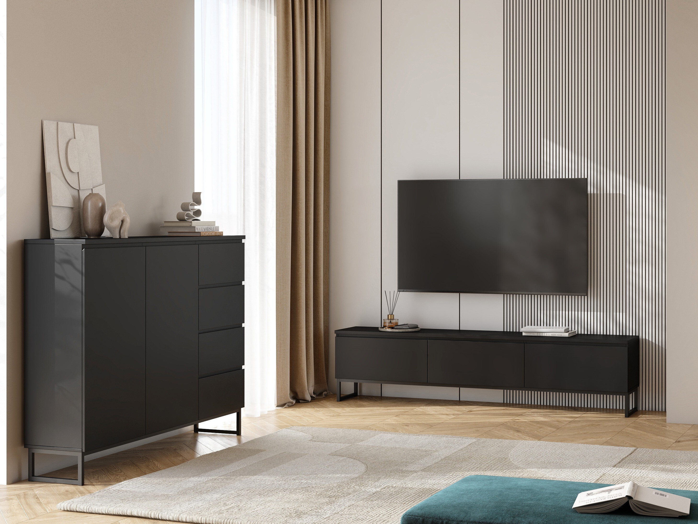 TV komoda Velsora 101 (Crno)