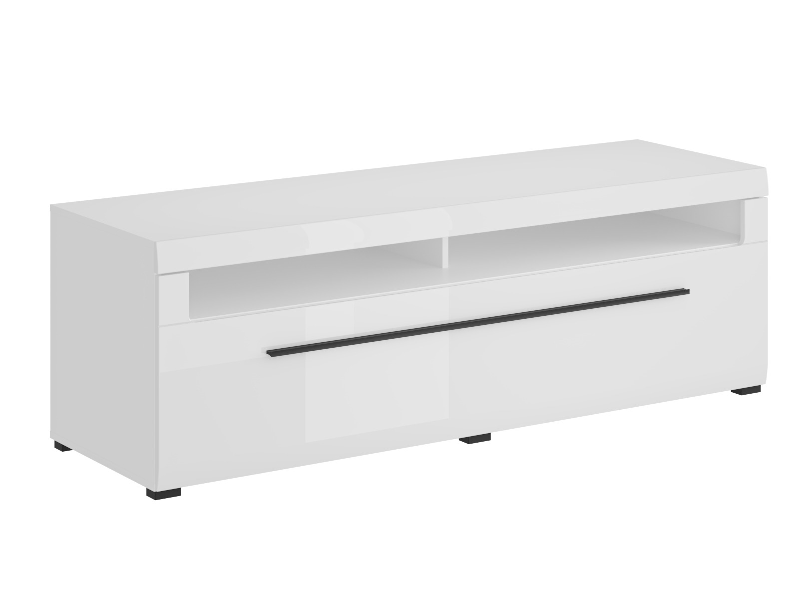 TV komoda Ophsalu 104 (Belo + Sjajno belo)