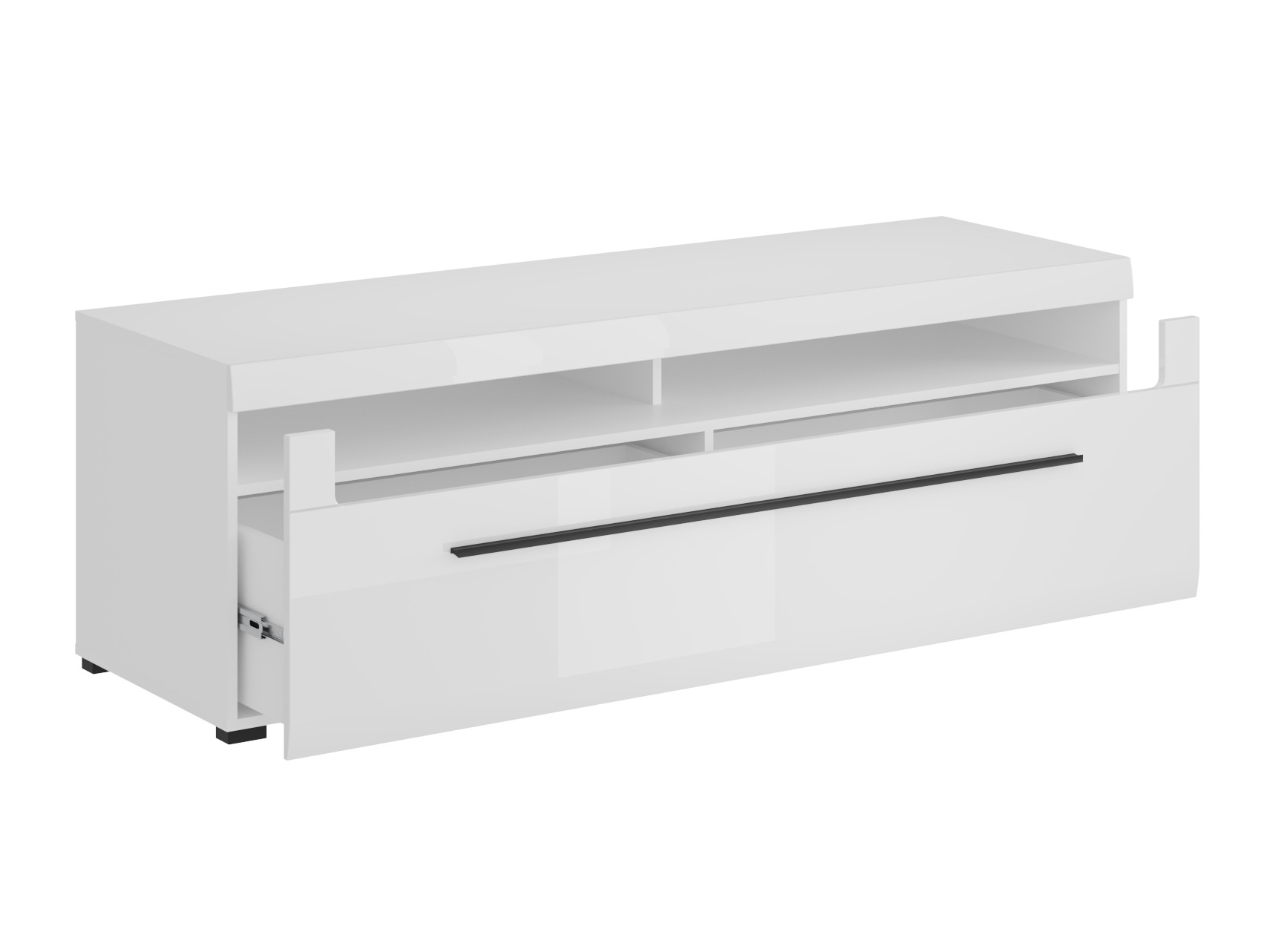 TV komoda Ophsalu 104 (Belo + Sjajno belo)
