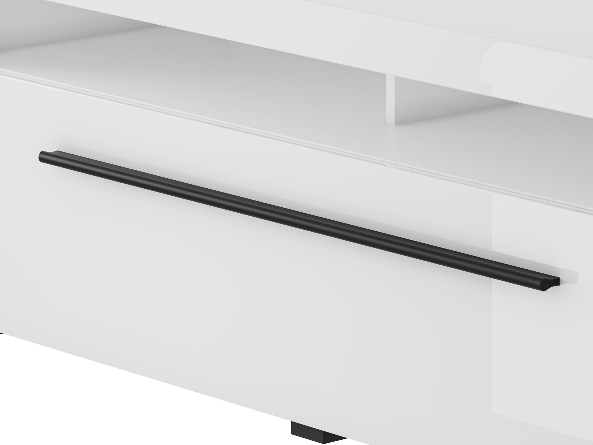 TV komoda Ophsalu 104 (Belo + Sjajno belo)