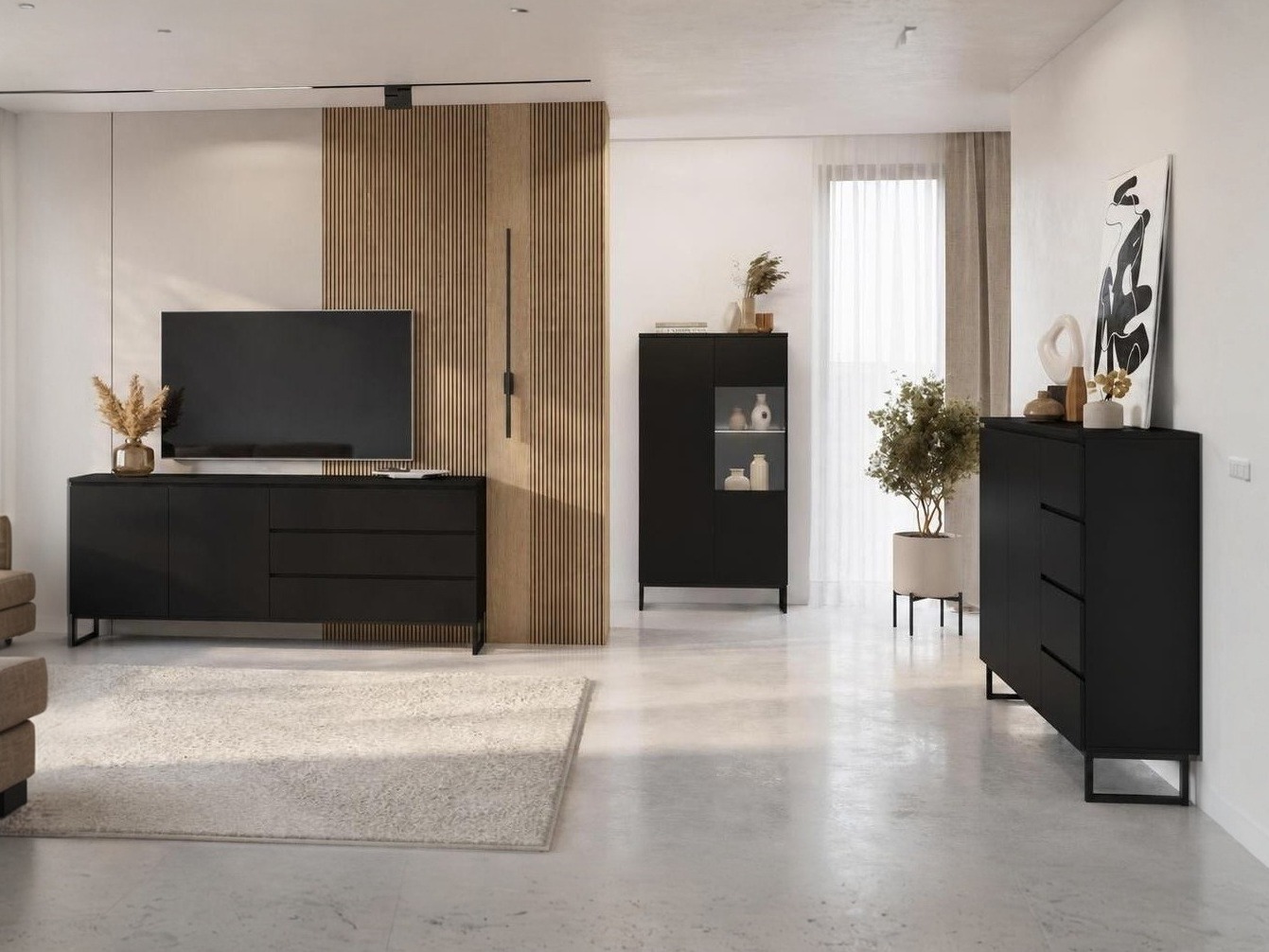 Set za dnevnu sobu Velsora 107 (Crno)