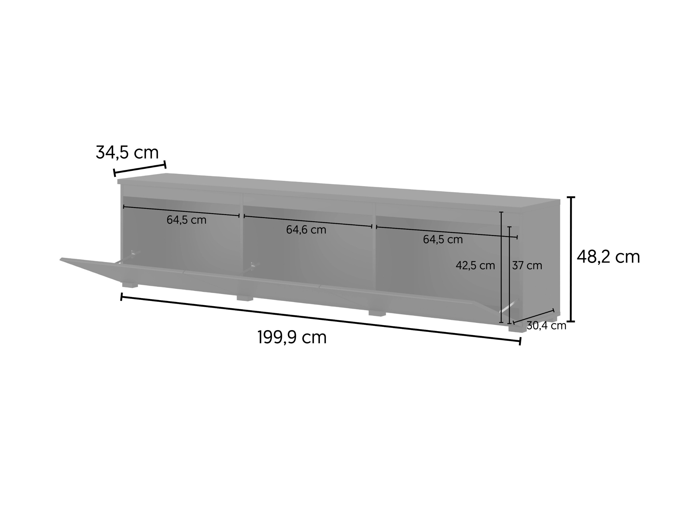 TV komoda Baletu 113 (Crno)