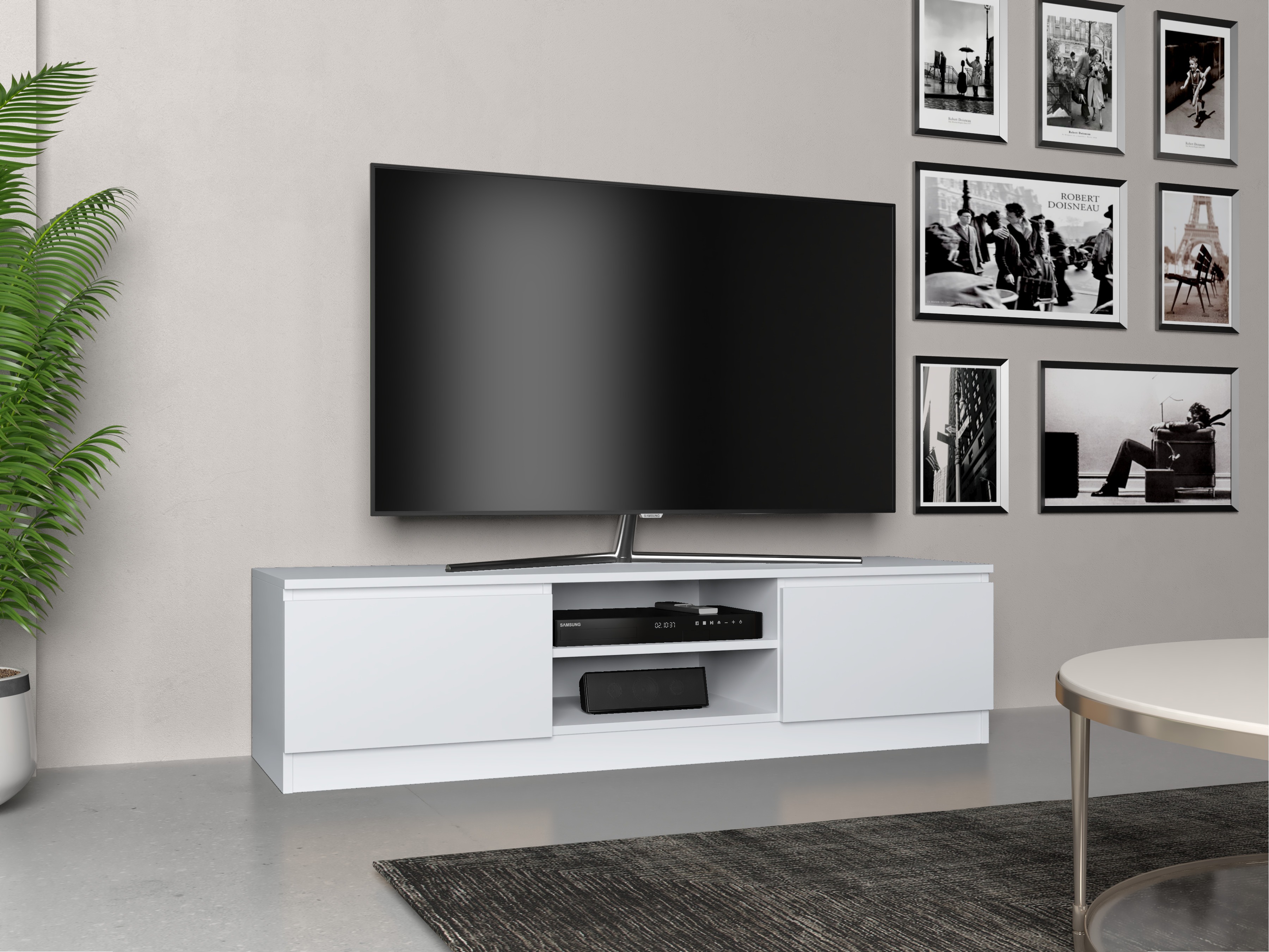 TV komoda Elbvelu 125 (Belo)